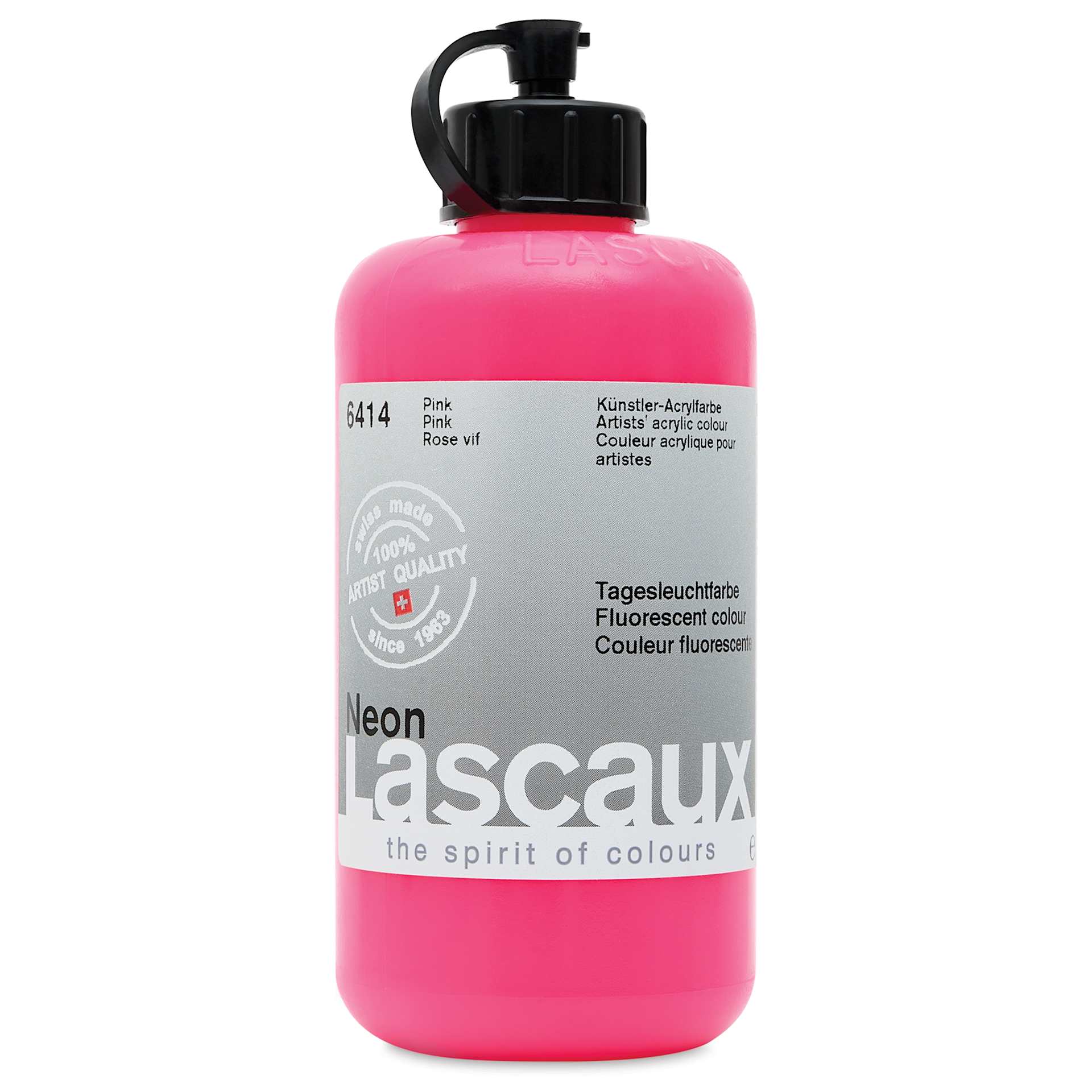 Lascaux Neon Acrylic Paint - Pink, 250 ml bottle