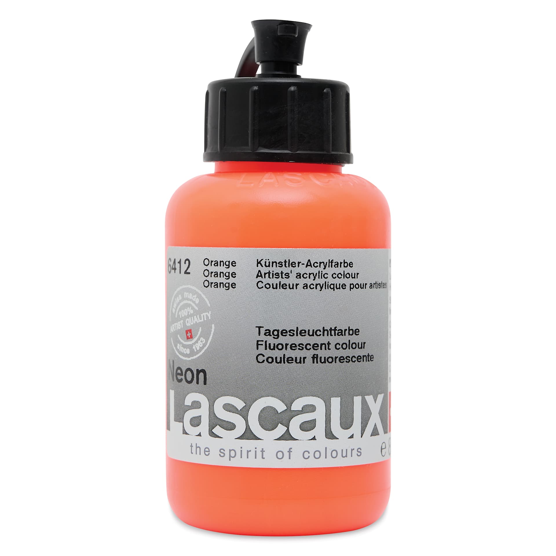 Lascaux Neon Acrylic Paint - Orange, 85 ml bottle