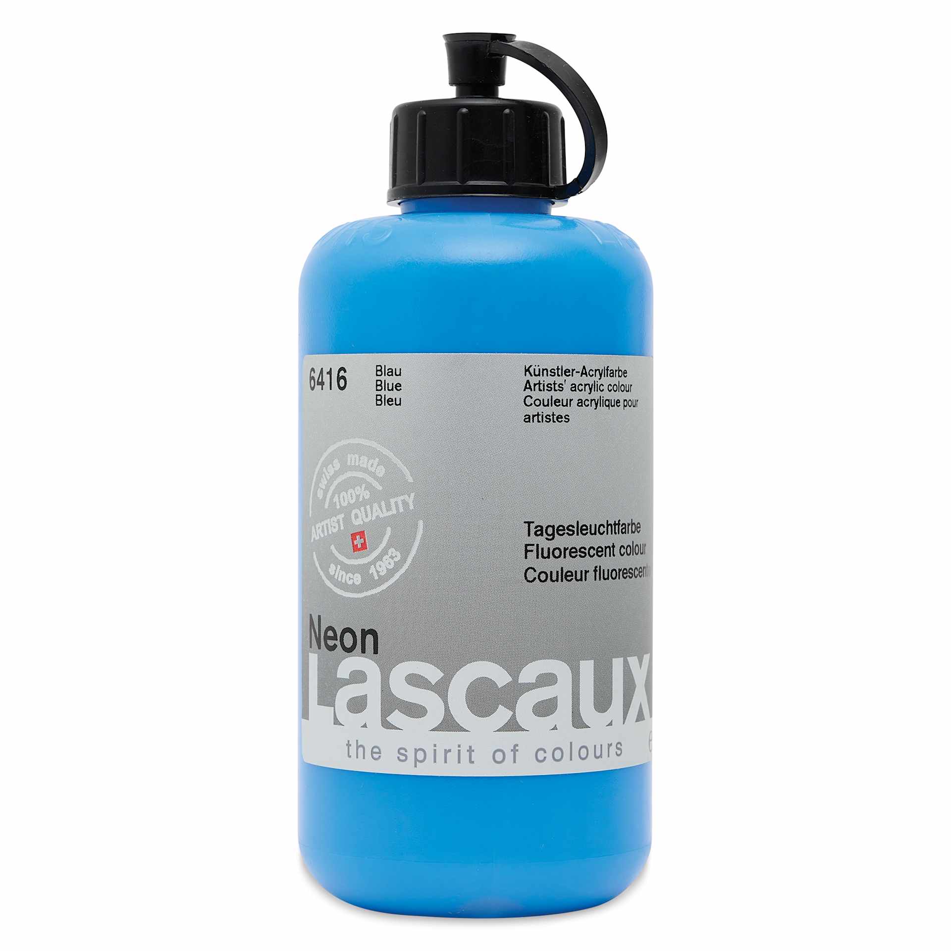 Lascaux Neon Acrylic Paint - Blue, 250 ml bottle