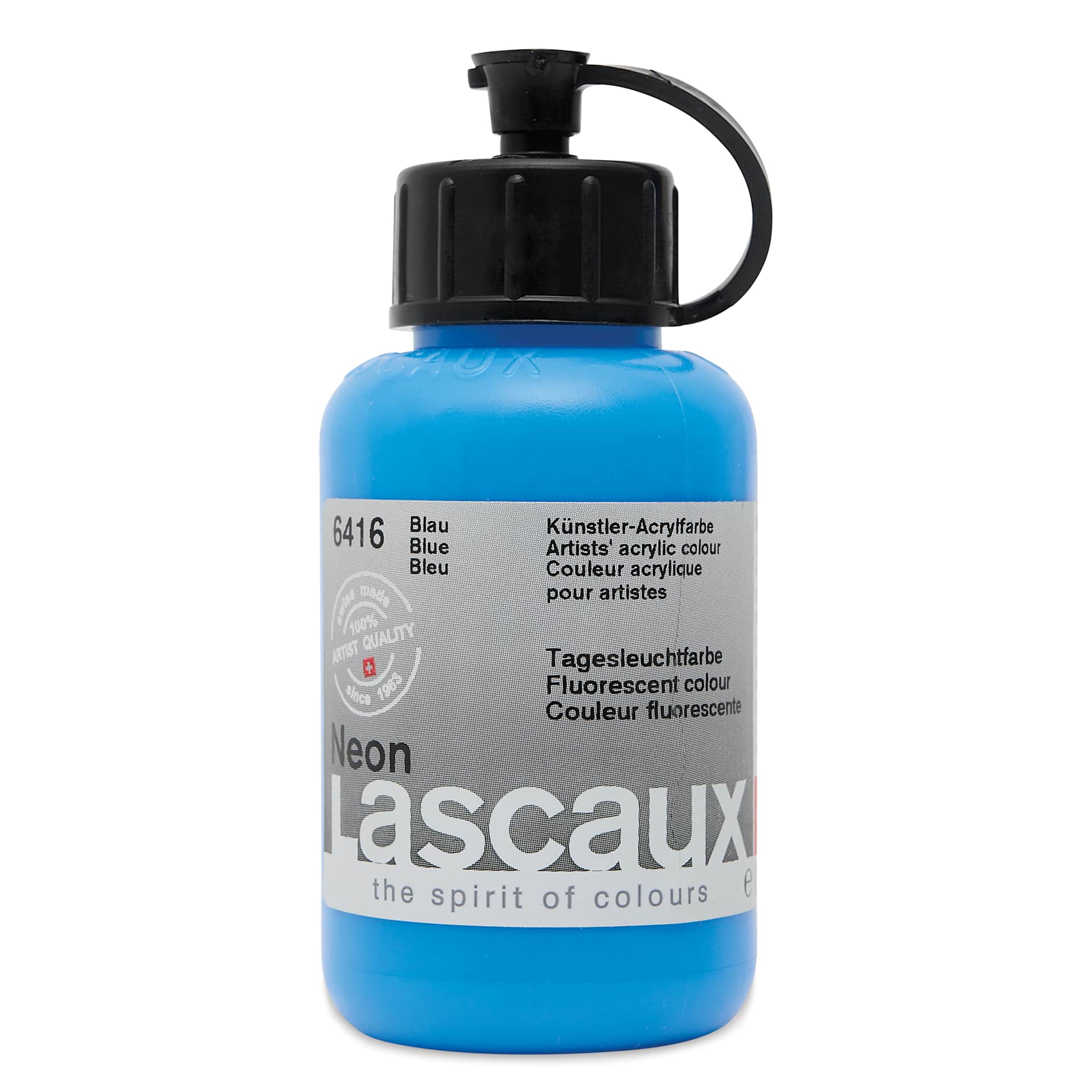 Lascaux Neon Acrylic Paint - Blue, 85 ml bottle