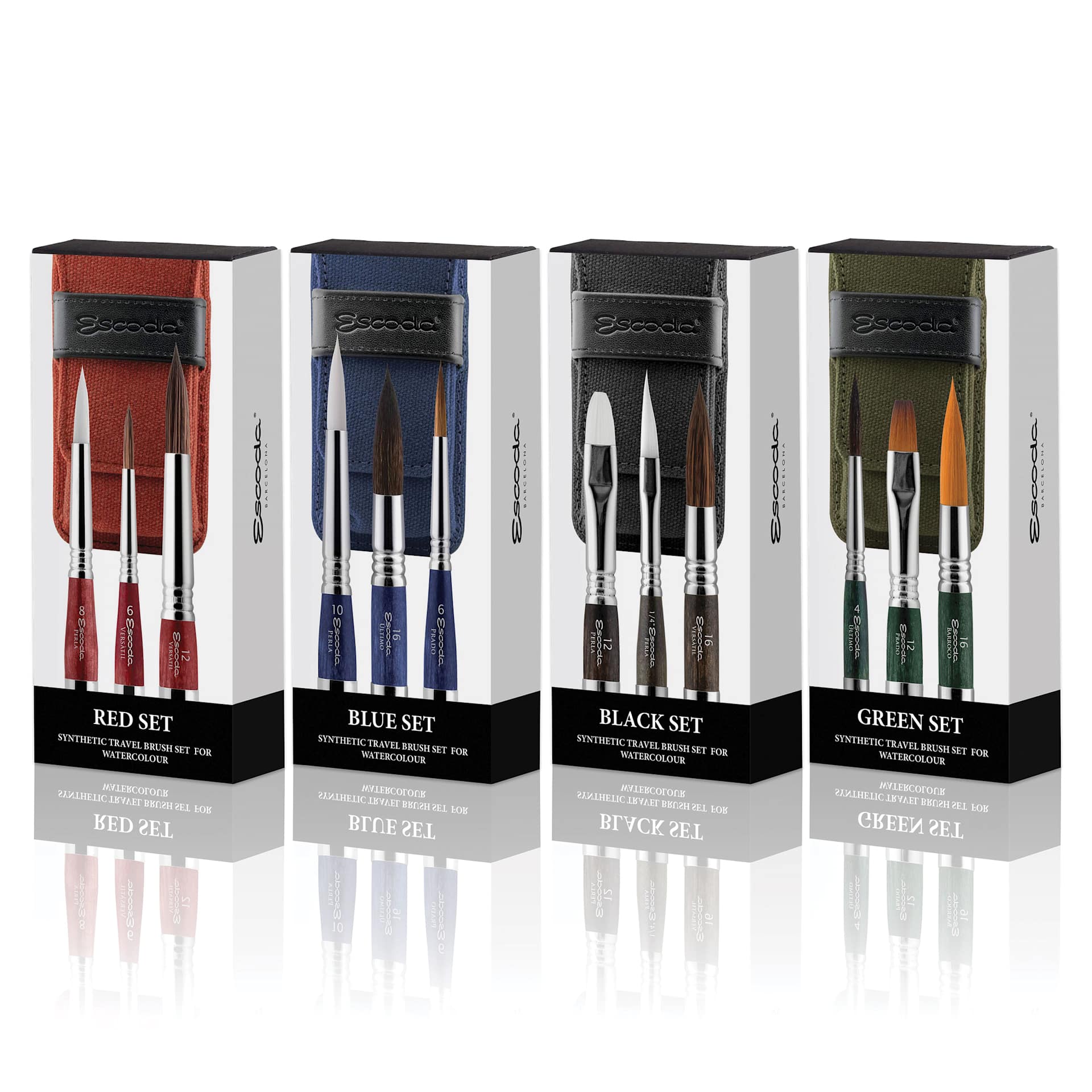 Escoda Synthetic Travel Brush Sets, packaging
