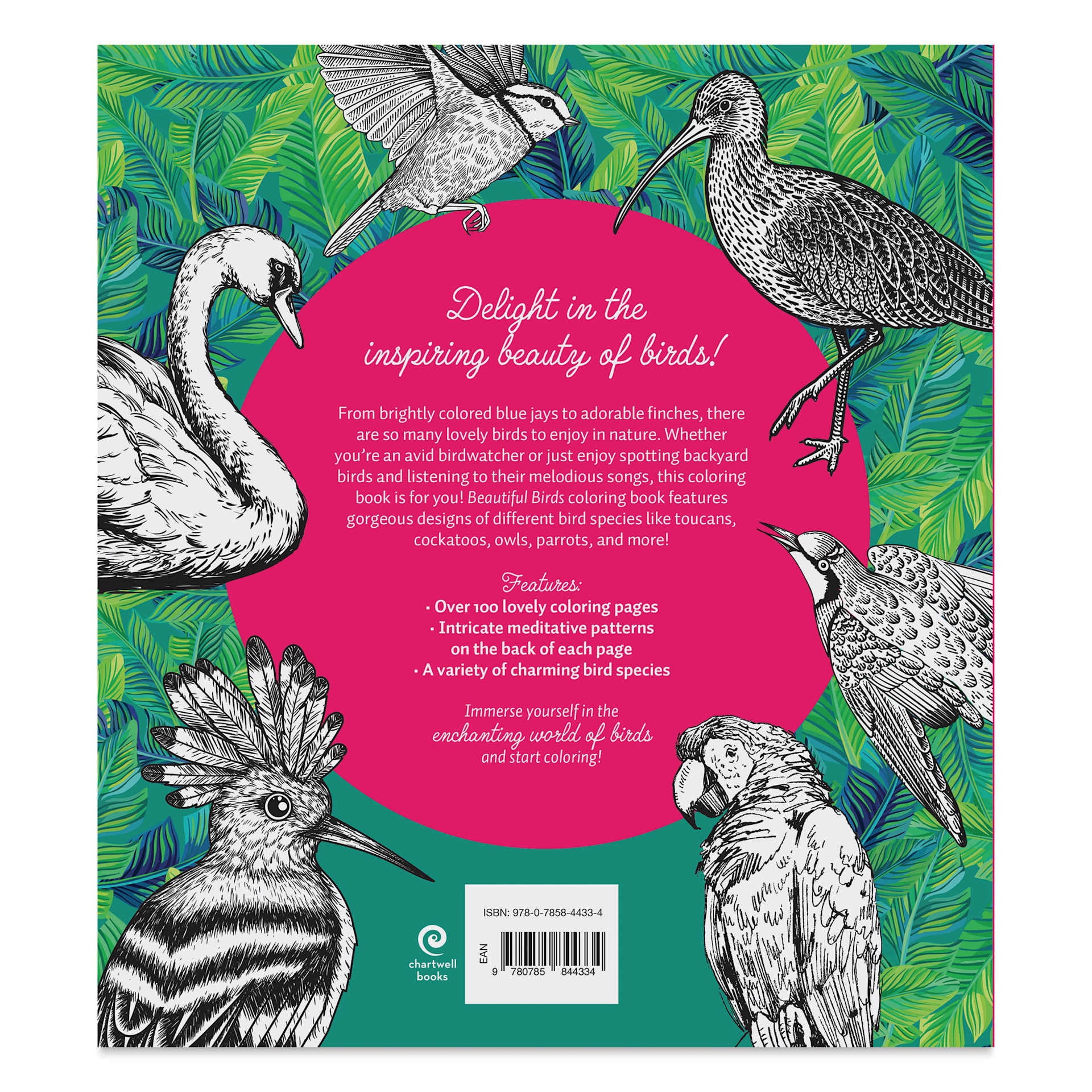 Beautiful Birds Coloring Book, back cover