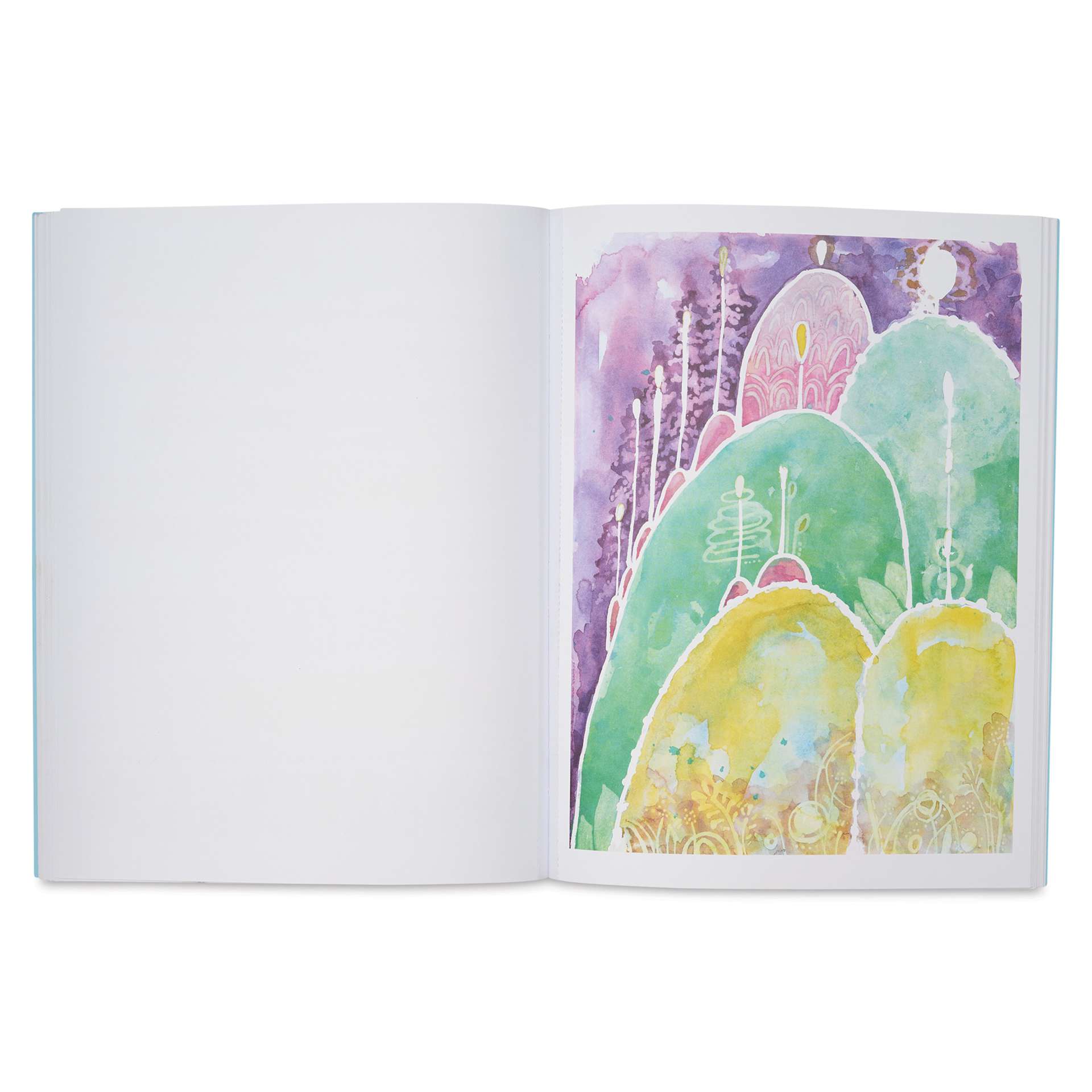 The Reverse Coloring Book: Mindful Journeys - 8-1/2" x 11", 104 Pages, trees and hills