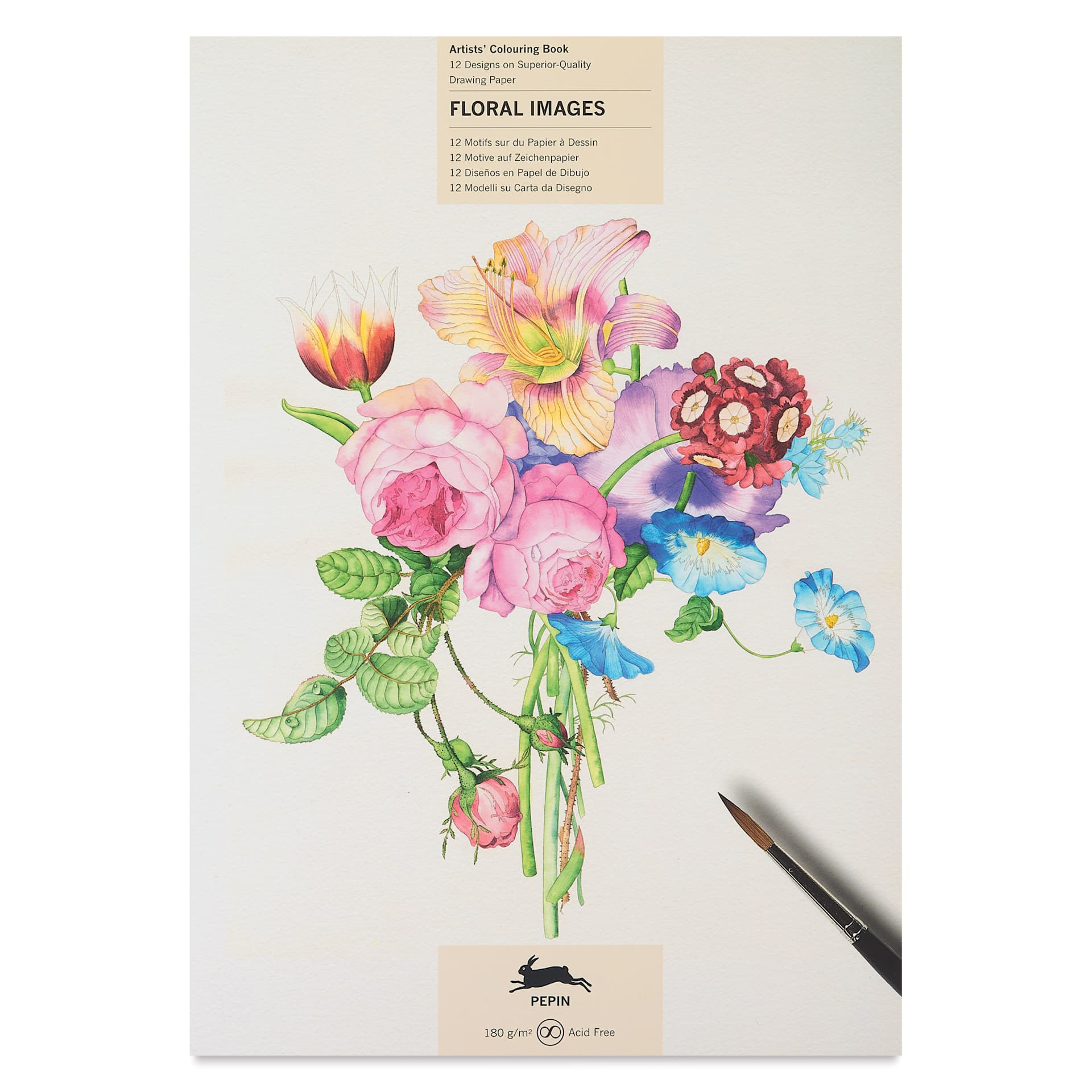 The Pepin Press Floral Artists’ Coloring Book, front cover
