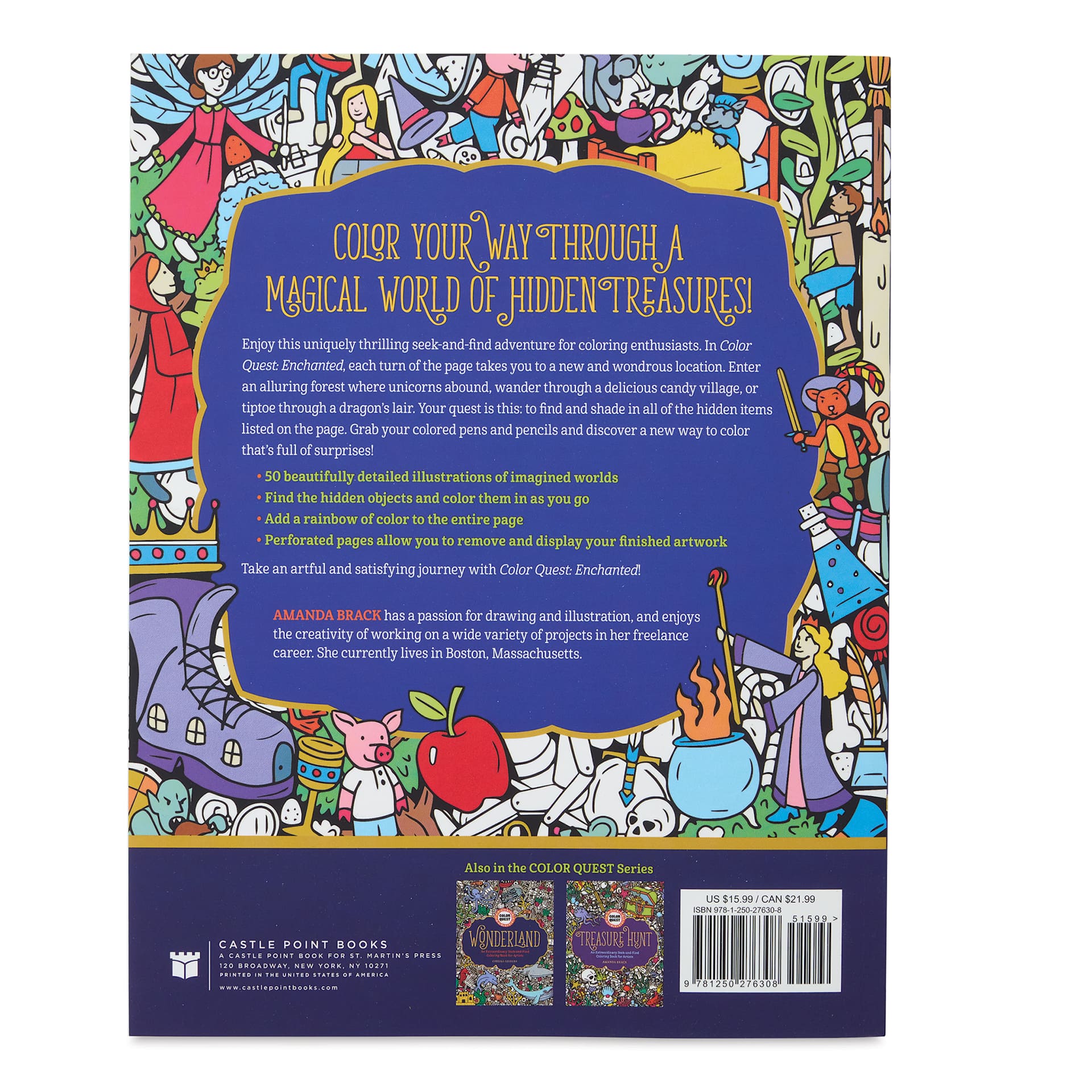 Color Quest Seek-and-Find Coloring Books - Enchanted (back cover)