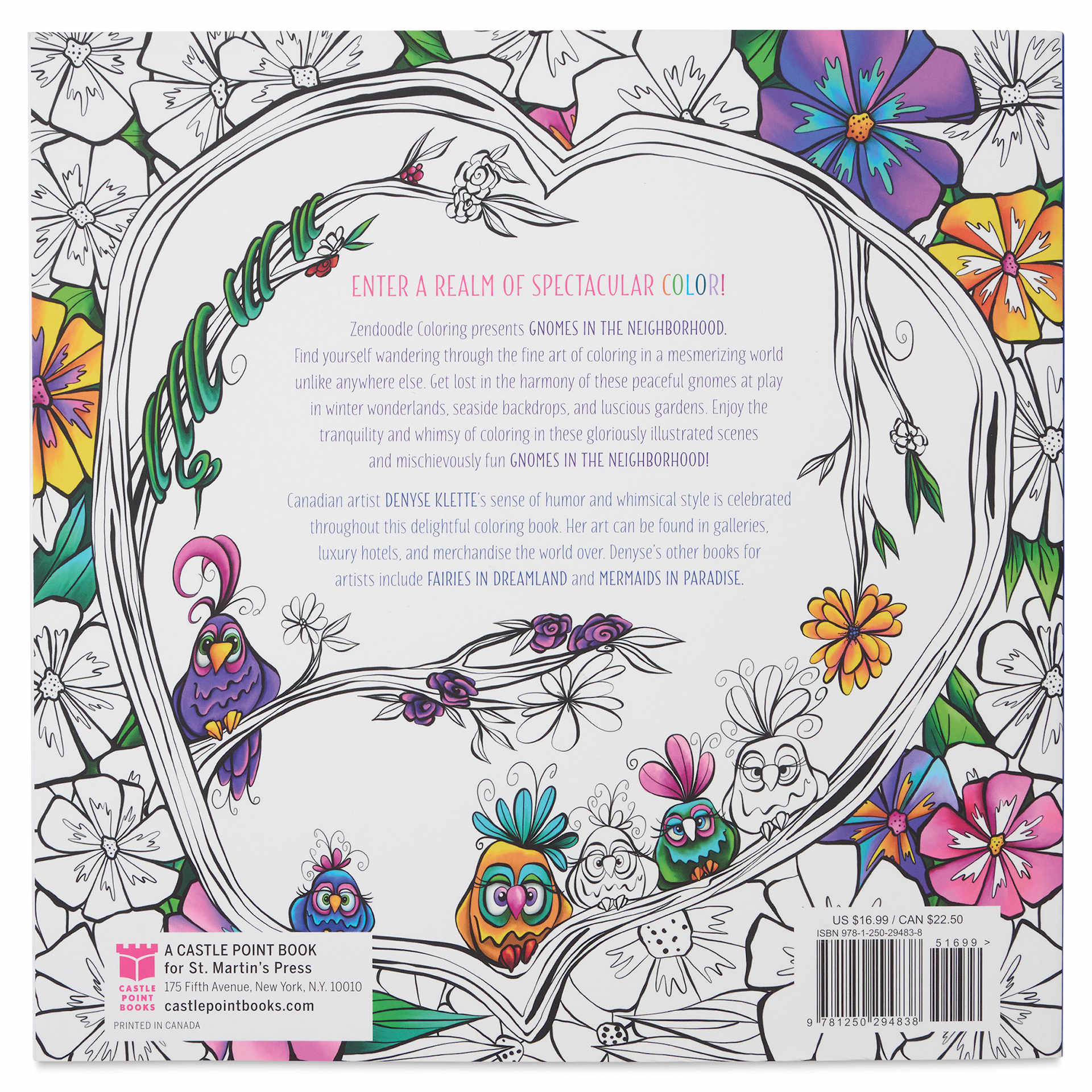 Gnomes in the Neighborhood Coloring Book (back cover)