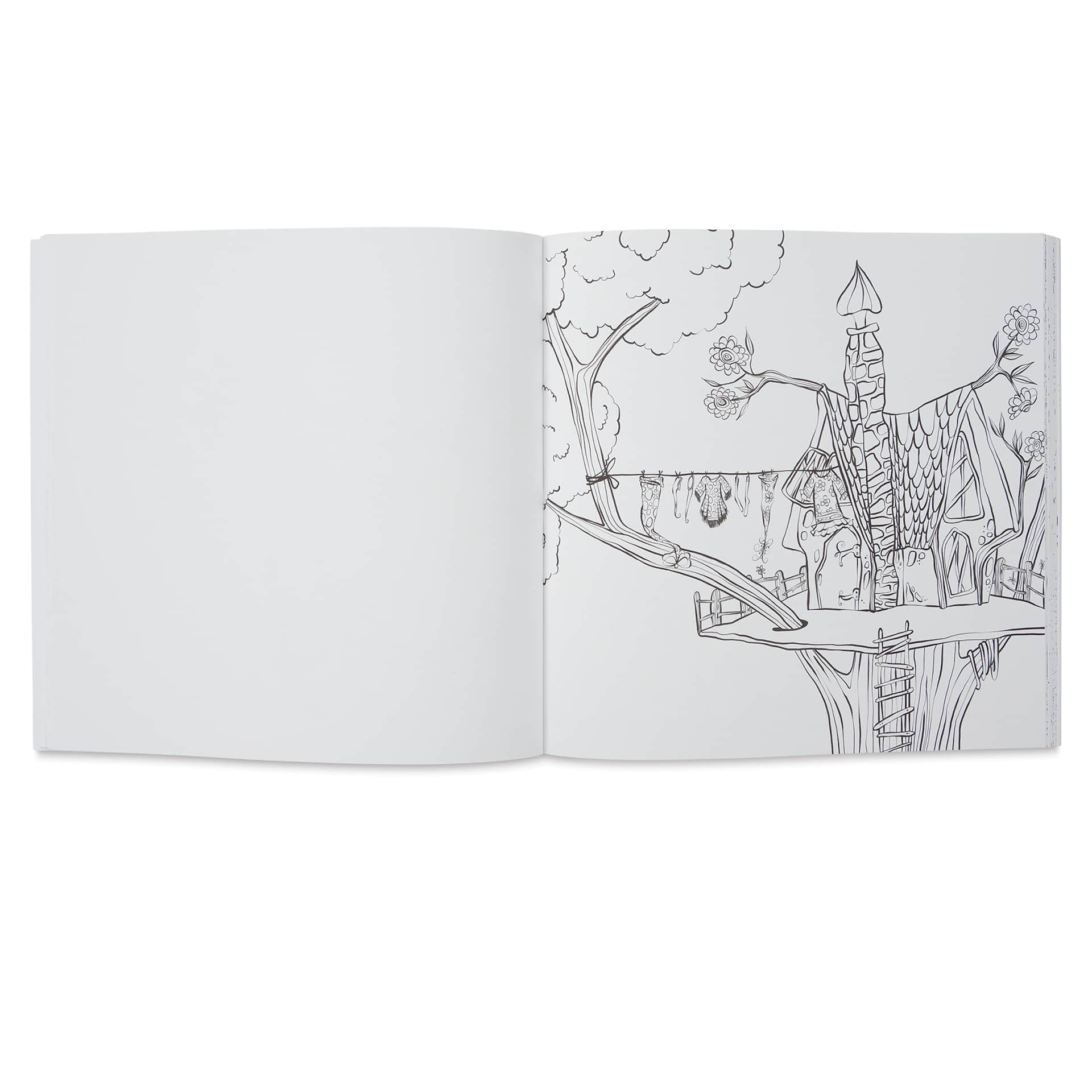 Gnomes in the Neighborhood Coloring Book (illustration page example - treehouse)