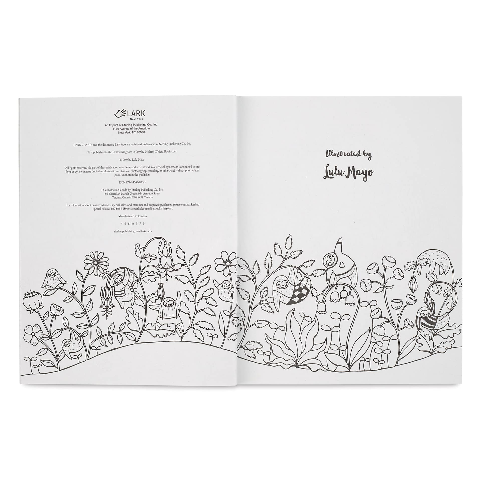 A Million Creatures Coloring Books Series - Sloths, inside cover