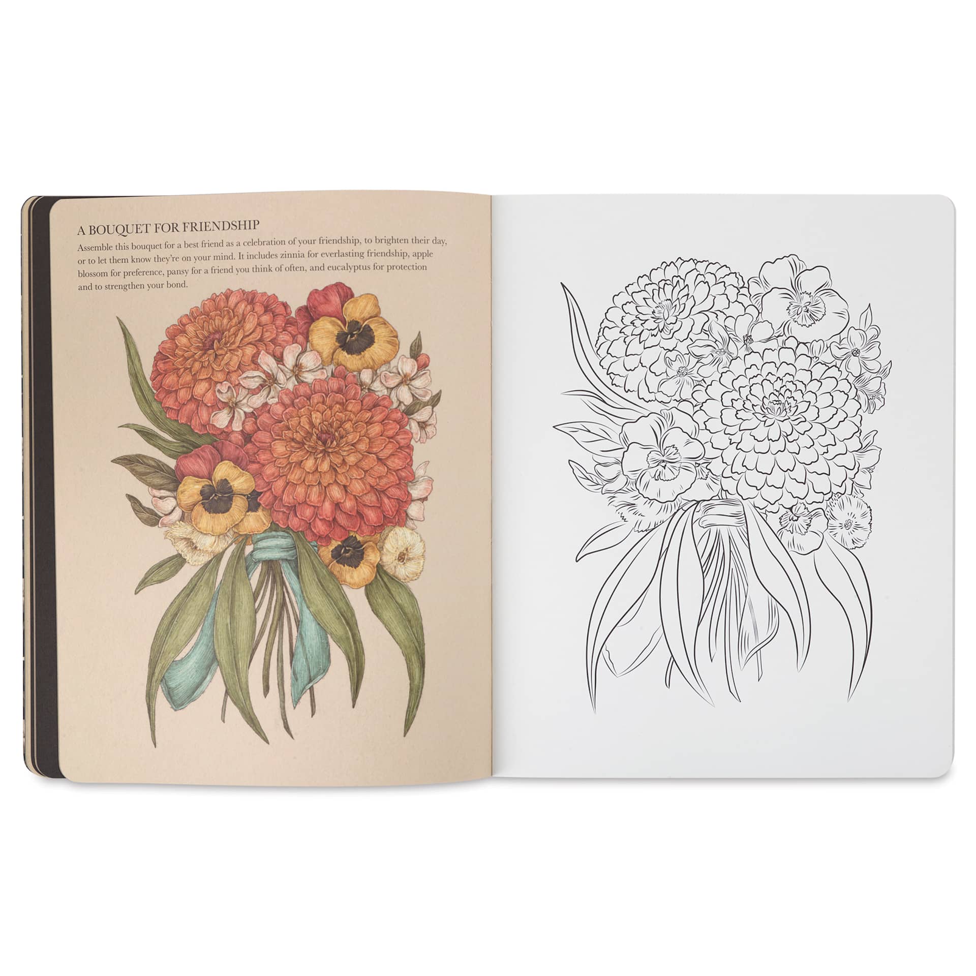 Floriography Coloring Book - Paperback, 96 Pages