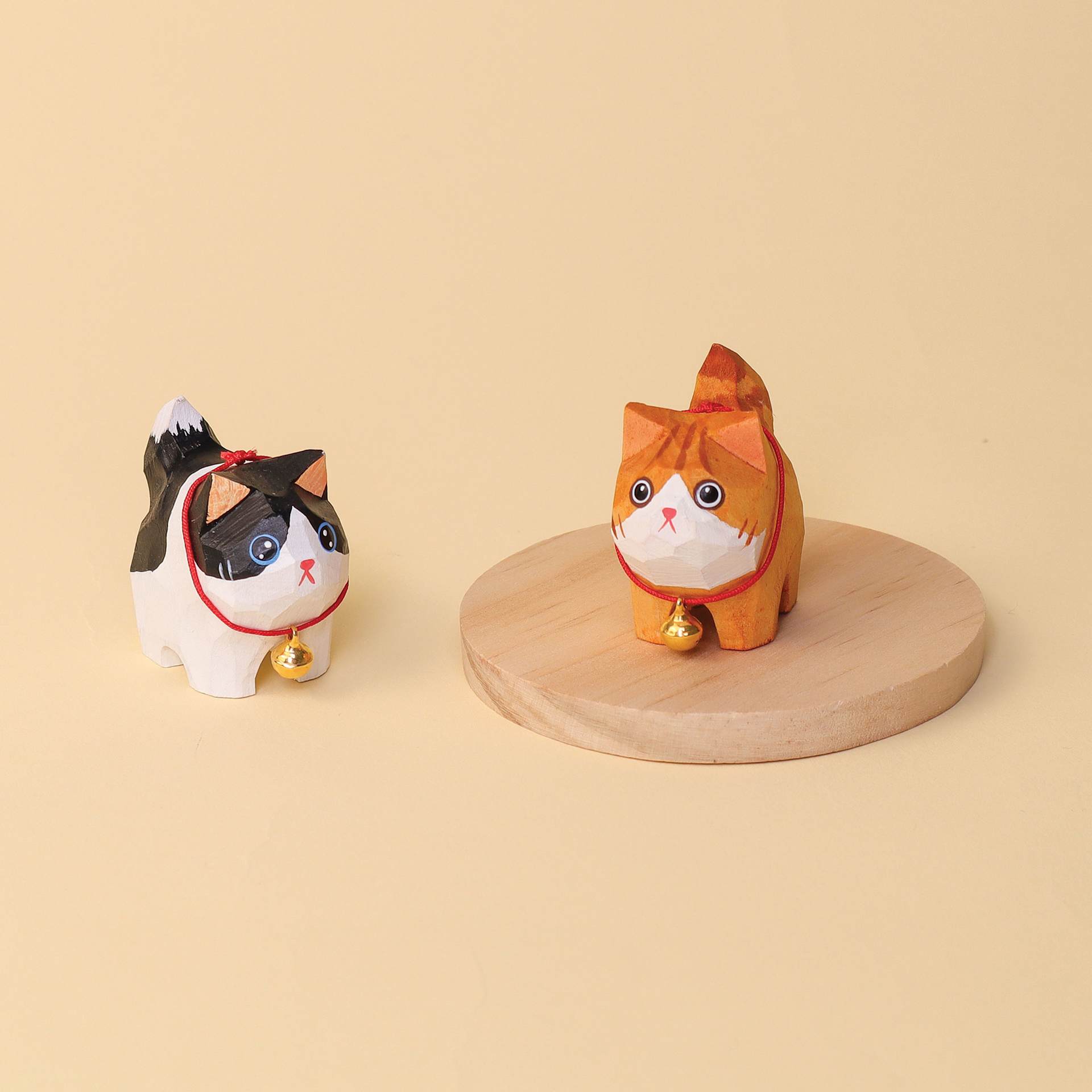 Kitsville Hand-Carved Cat Painting Kit, black and orange cat