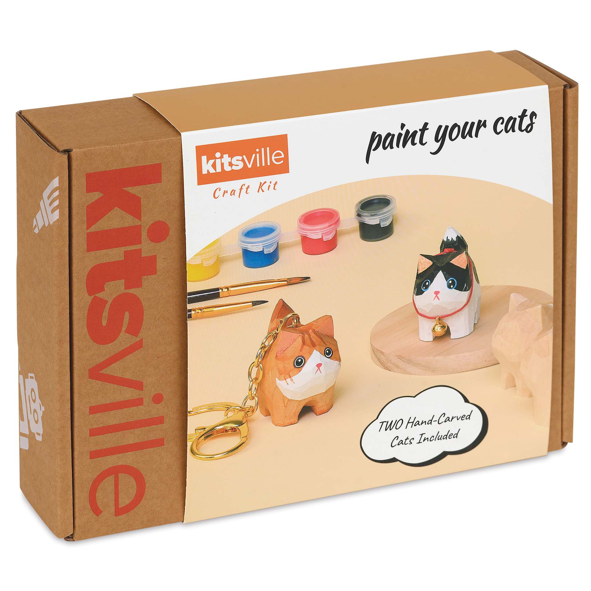 Kitsville Hand-Carved Cat Painting Kit, packaging