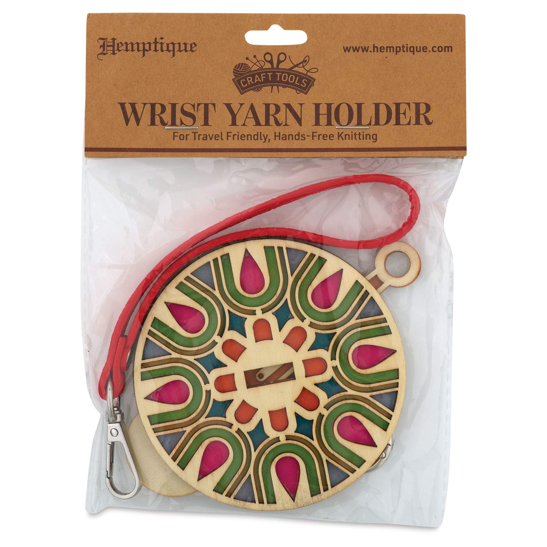 Hemptique Wrist Yarn Holder - Floral front of packaging