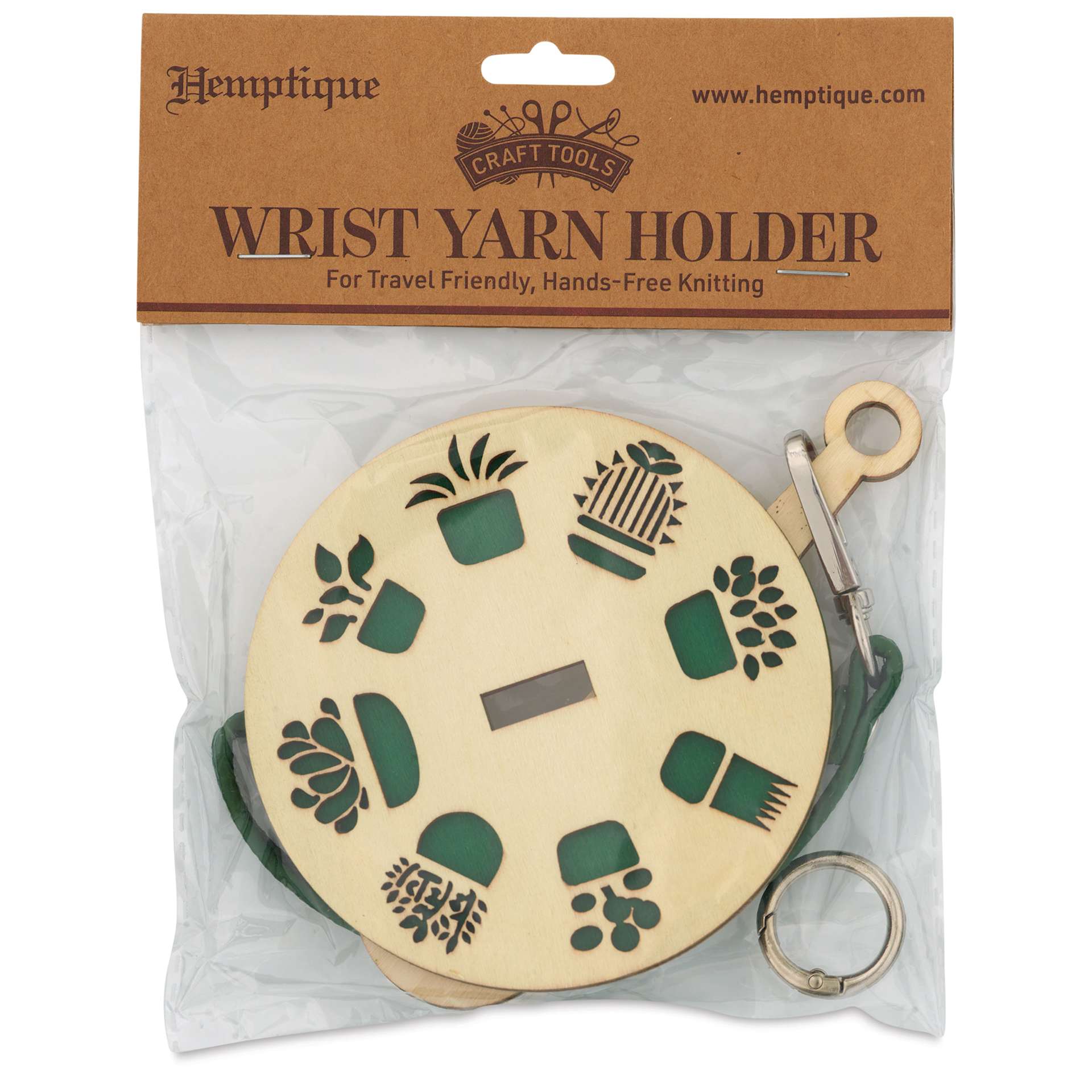 Hemptique Wrist Yarn Holder - Plants front of packaging