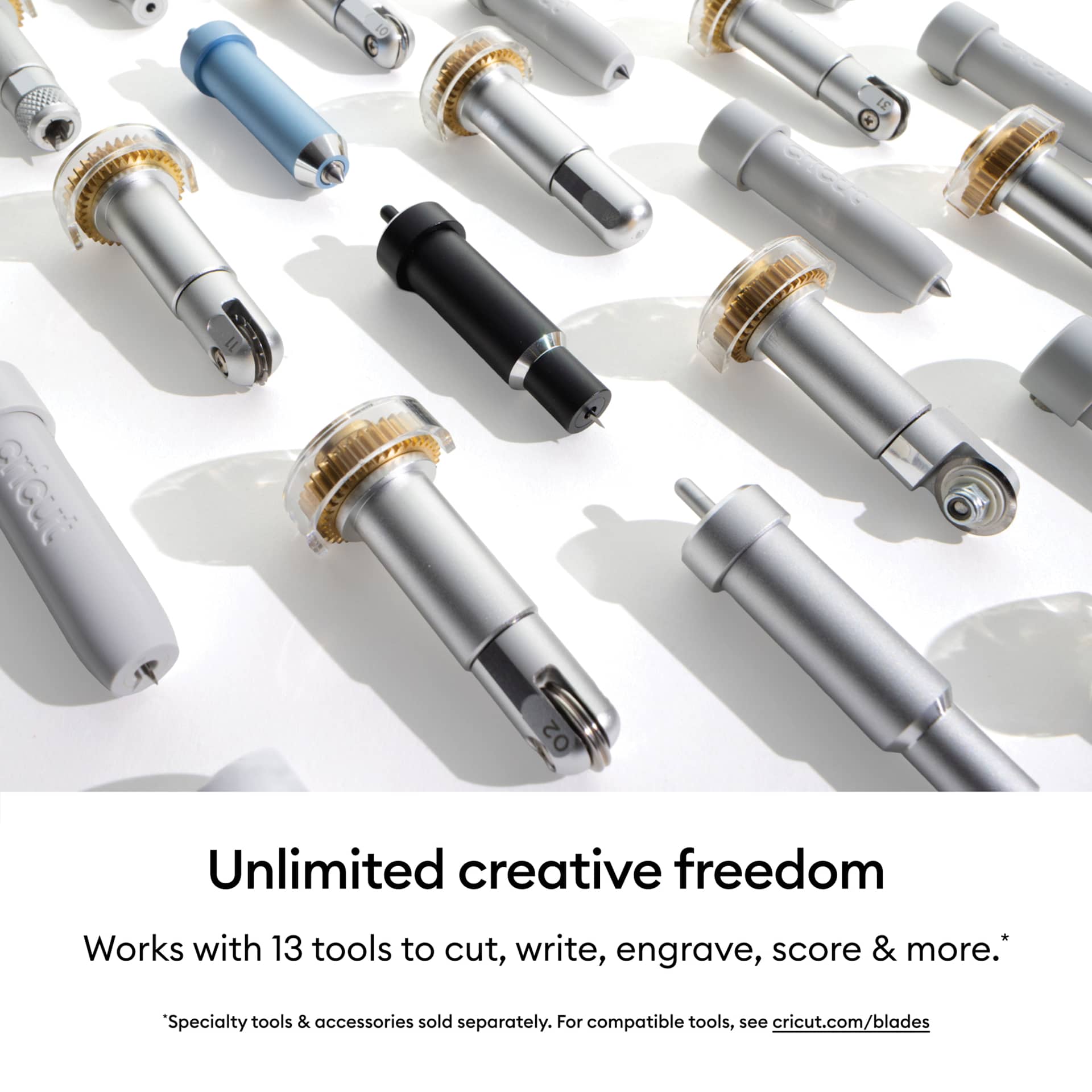 Unlimited Creative Freedom: Works with 13 tools to cut, write, engrave, score, and more.