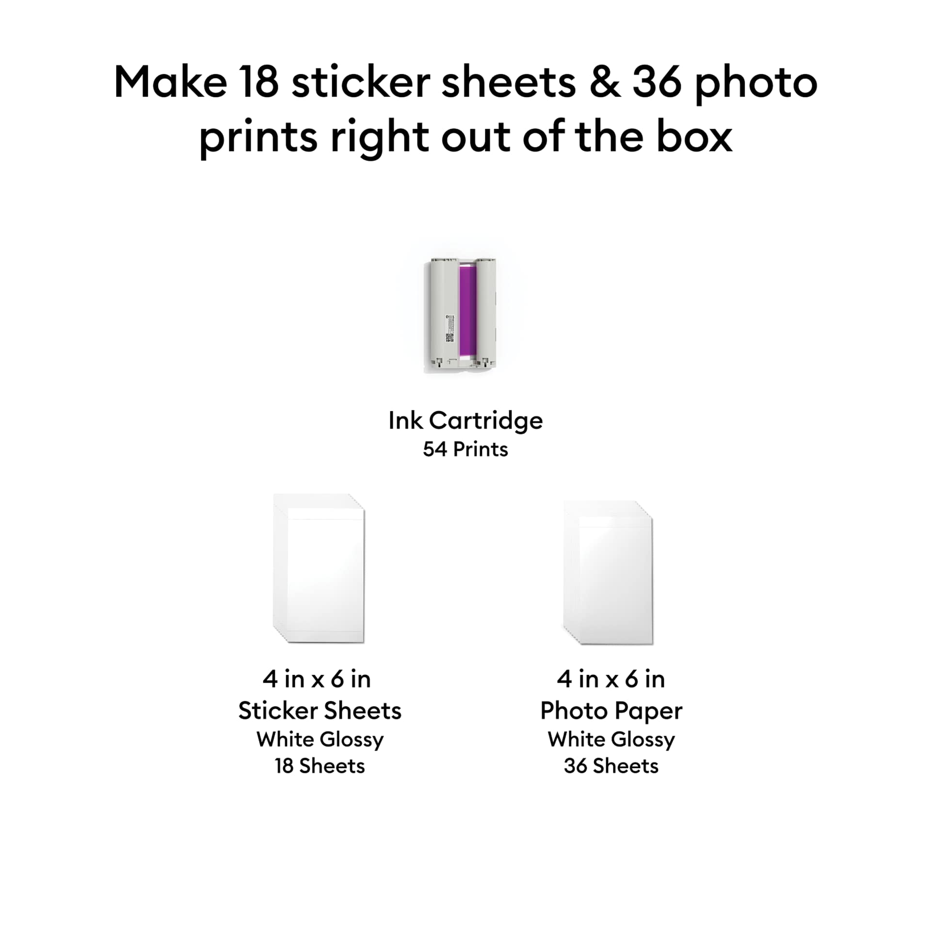 Cricut Stickerpix Print Materials Bundle contents