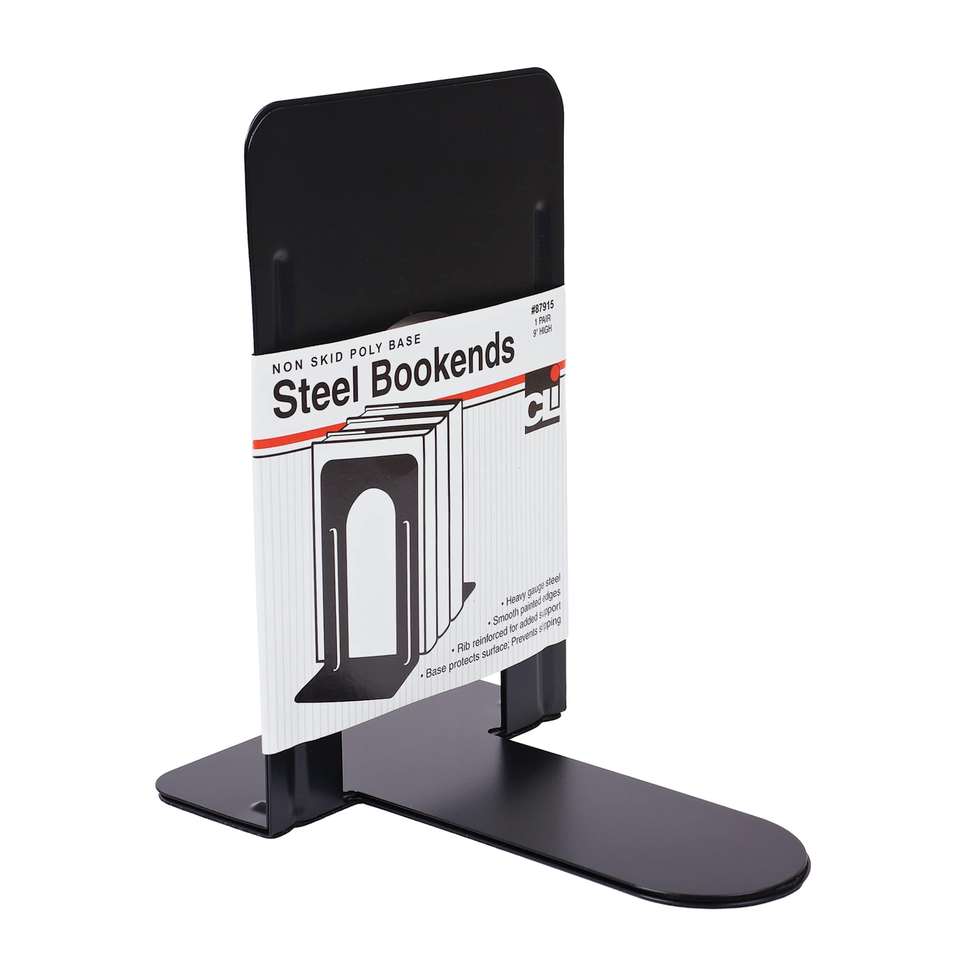 Charles Leonard Steel Bookends in packaging