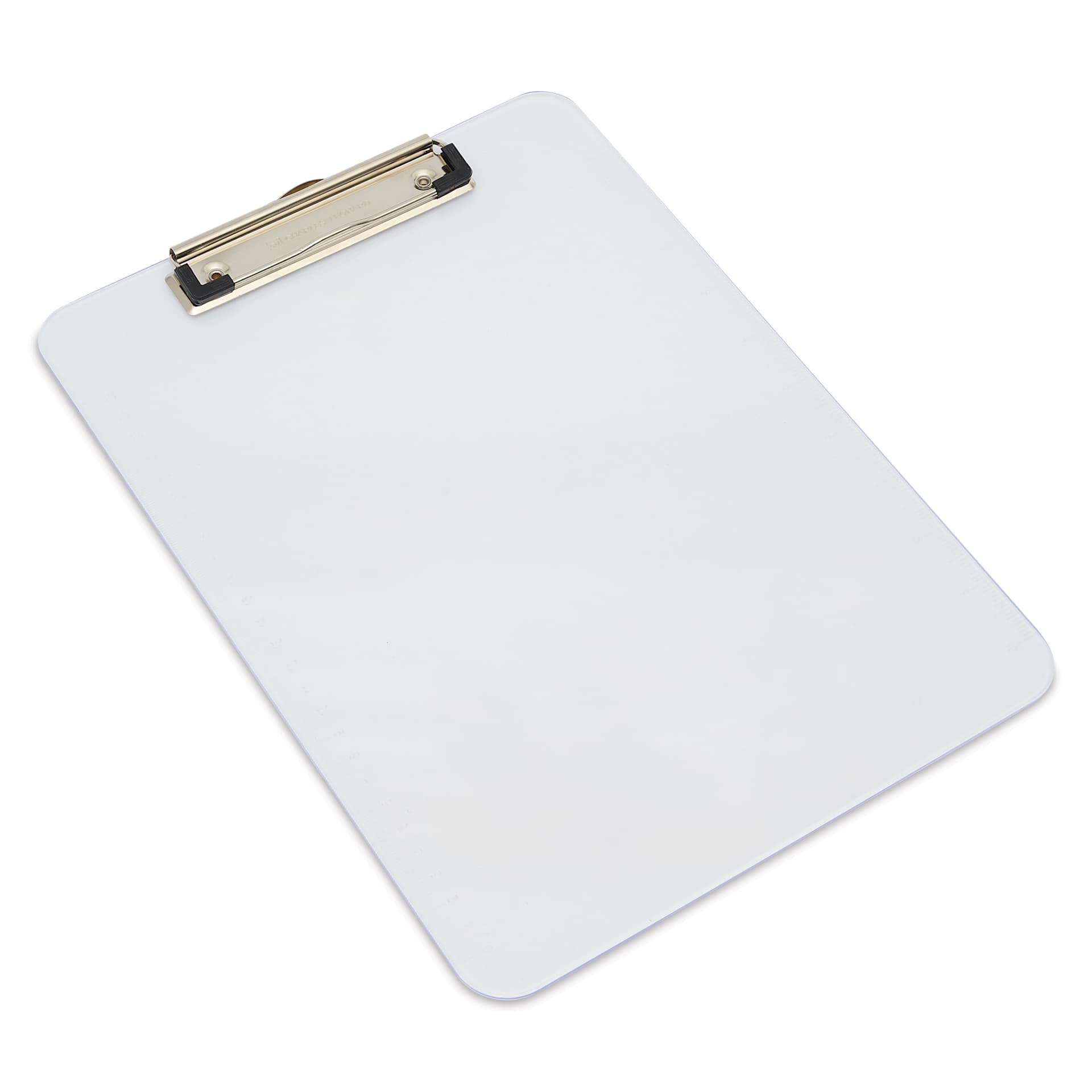 Charles Leonard Plastic Translucent Clipboard - Clear, 8.5" x 11" angled view