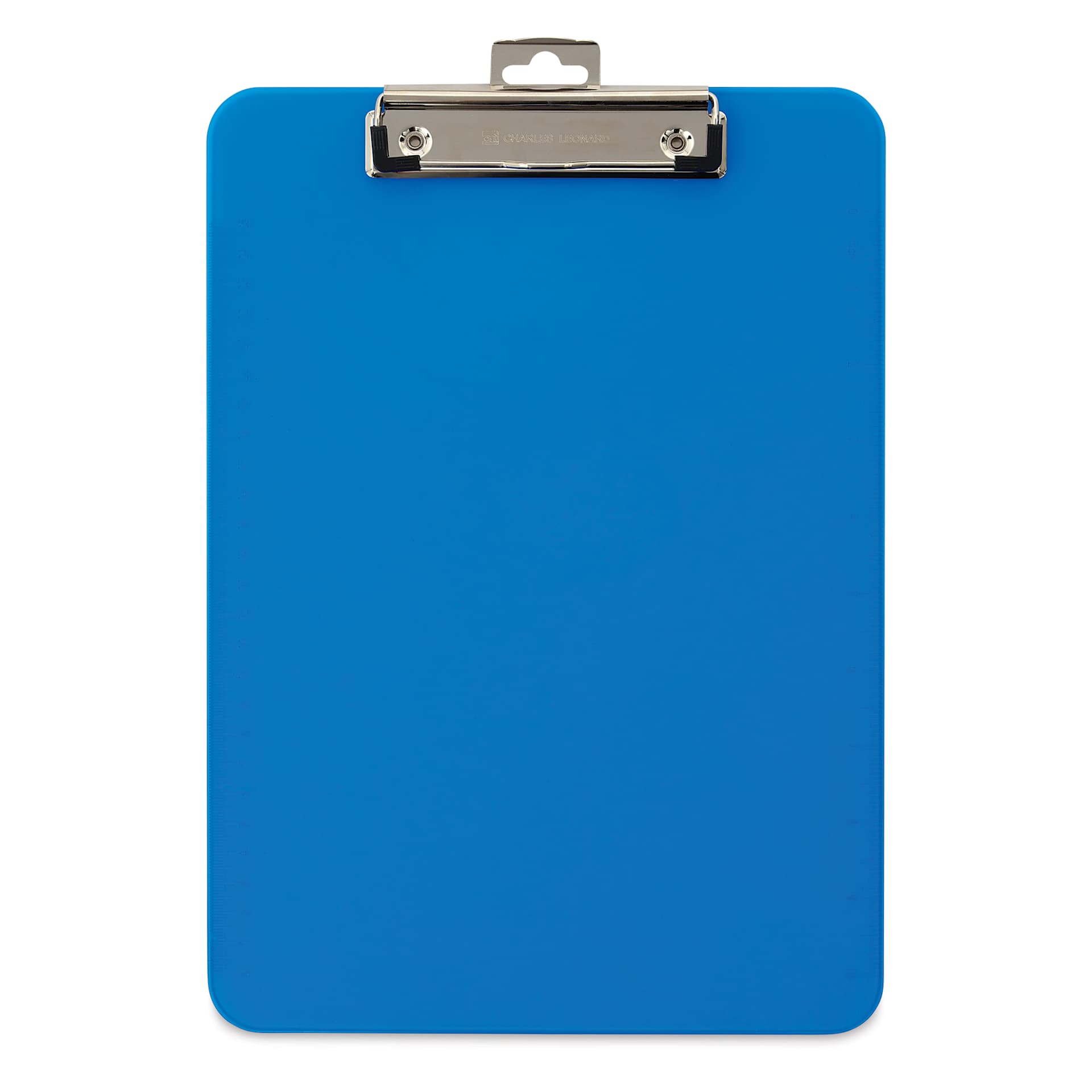 Charles Leonard Plastic Translucent Clipboard - Neon Blue, 8.5" x 11"