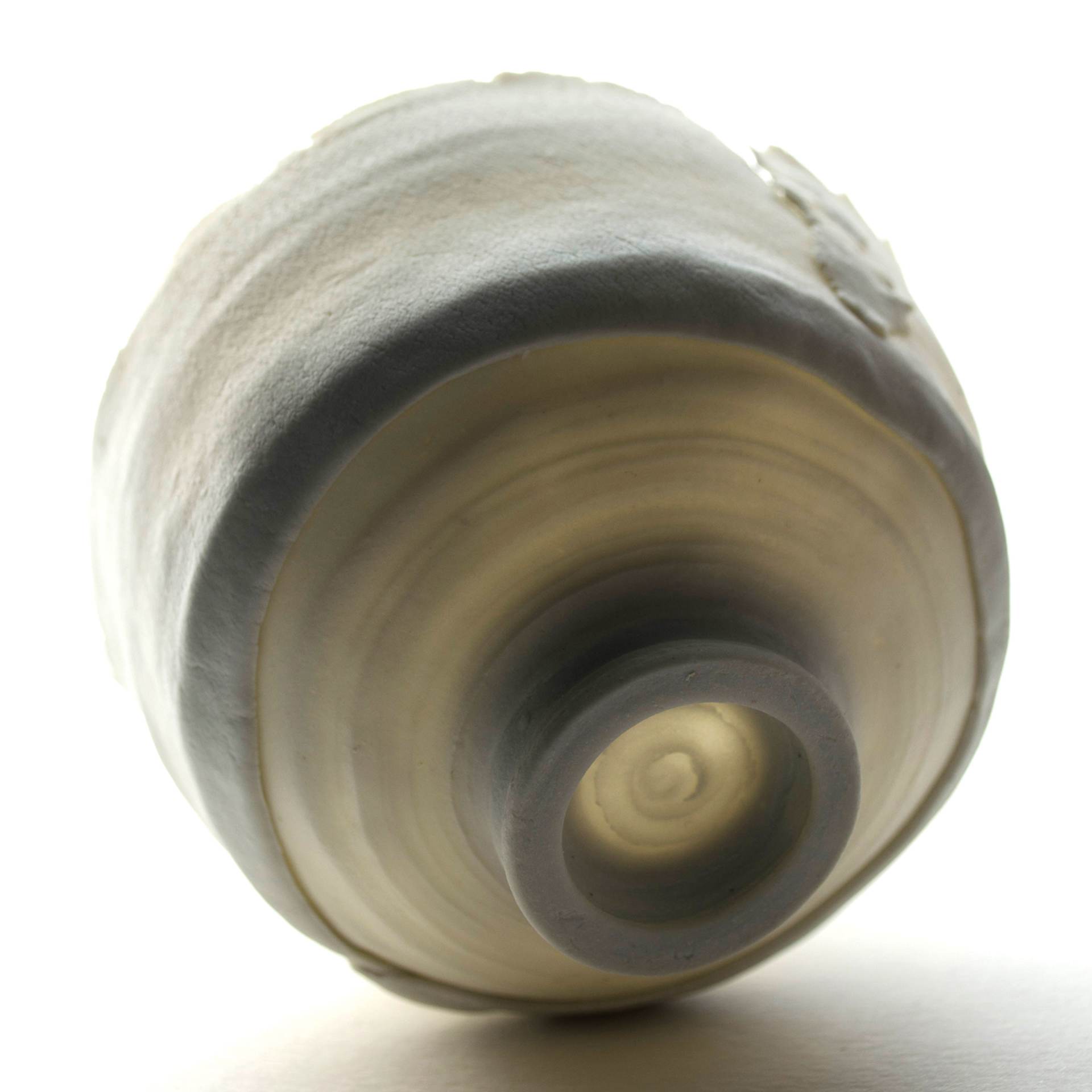 Sio-2 Cellulain Porcelain Paper Clay - underside of finished piece by Penelope Vallejo