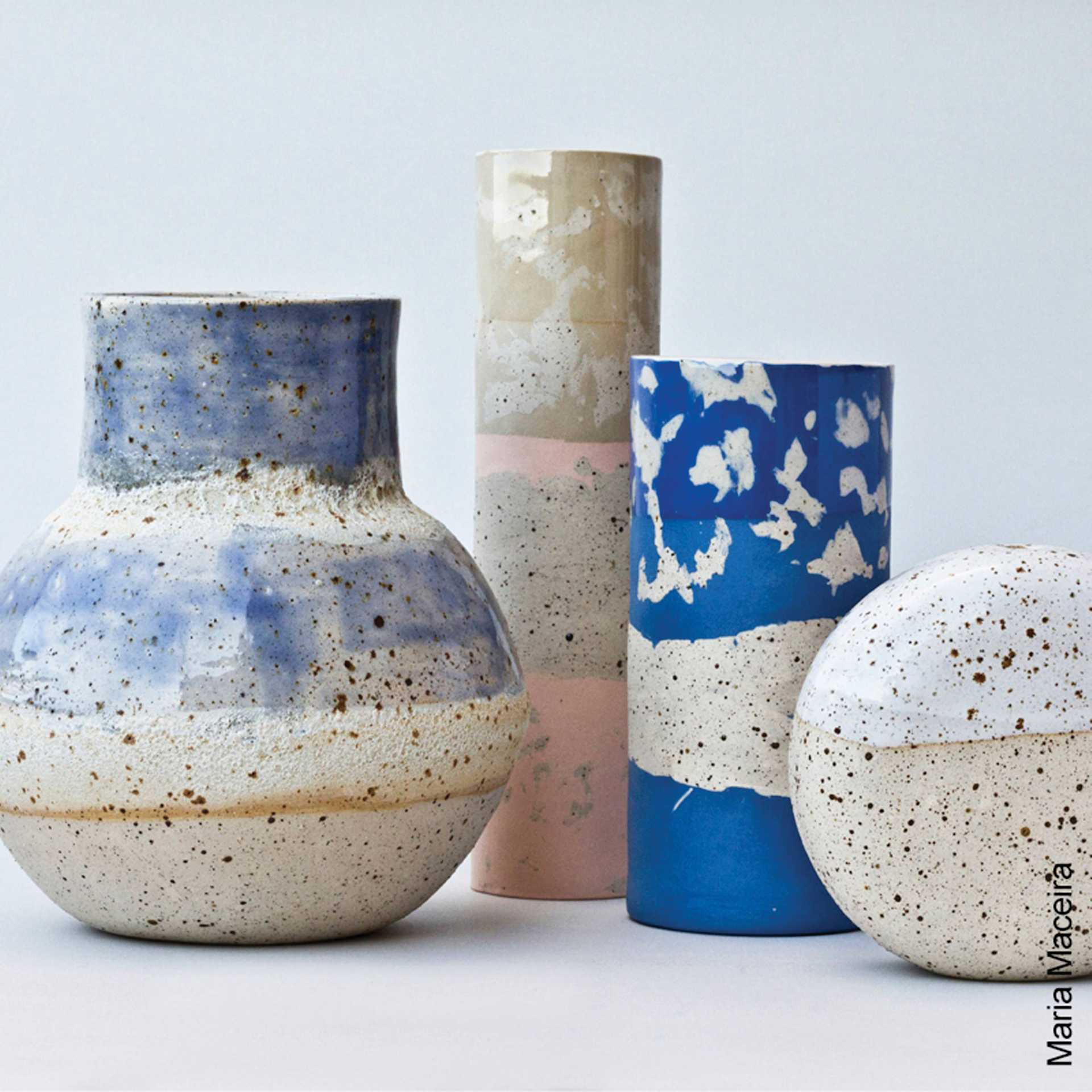 Sio-2 Luna Speckled Stoneware Clay - finished project examples by Maria Maceira