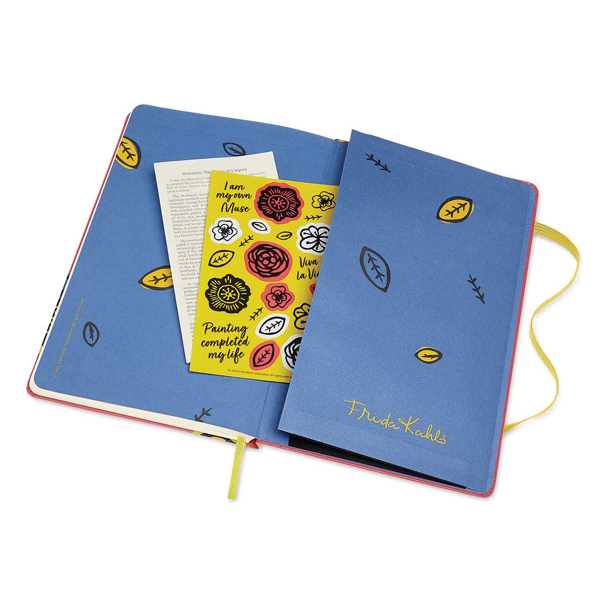 Moleskine Frida Kahlo Limited Edition Unlined Notebook (Sticker page in inner pocket)