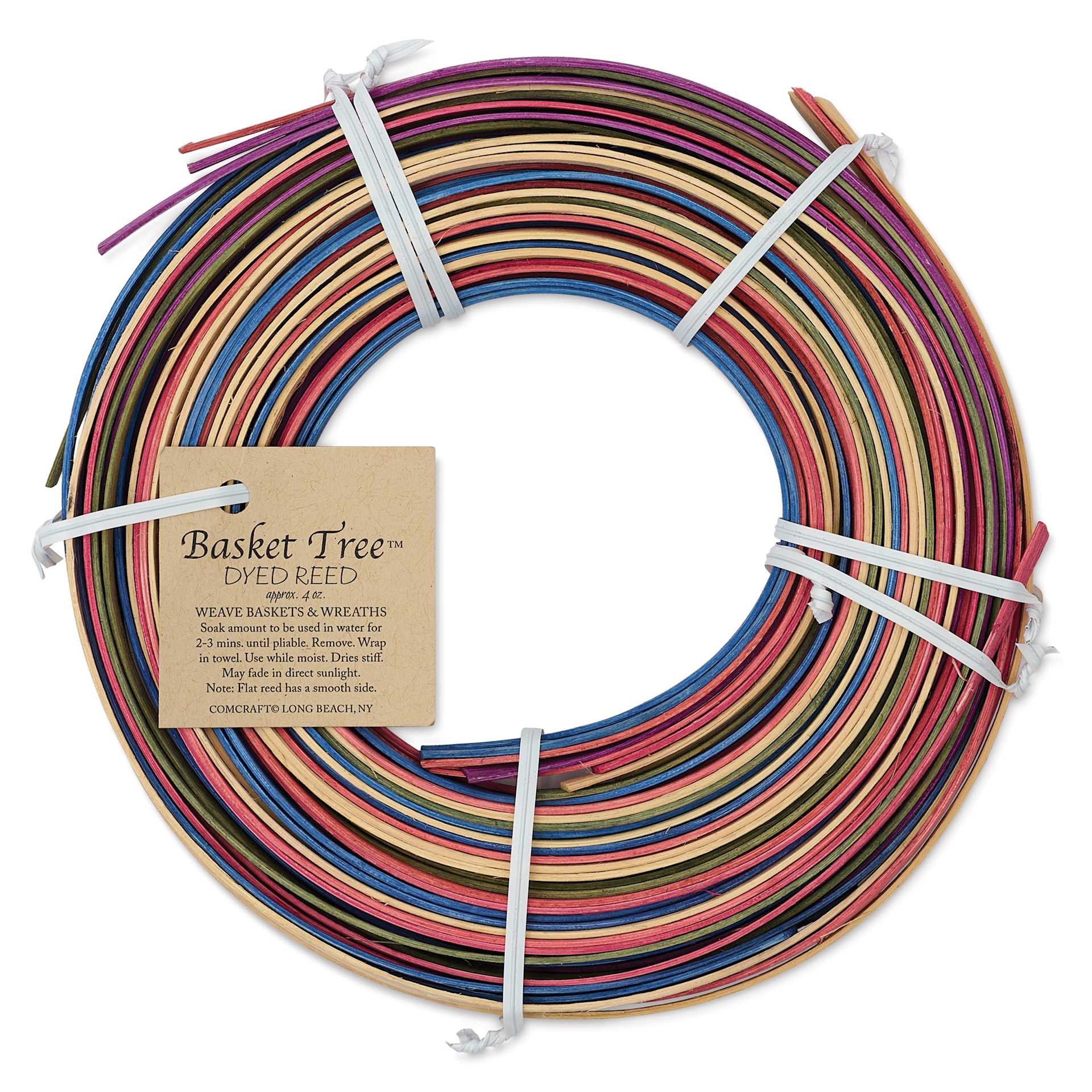 P.L. Butte Multi-Color Dyed Reed Mix - Pastel Parfait, 1/4" Flat Reed, 4 oz back