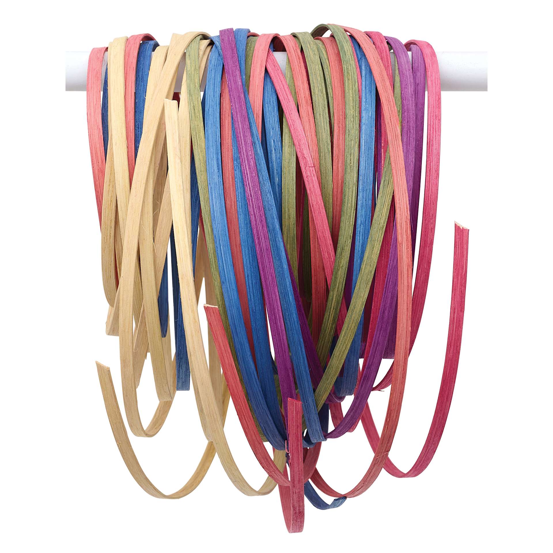 P.L. Butte Multi-Color Dyed Reed Mix - Pastel Parfait, 1/4" Flat Reed, 4 oz showing included colors