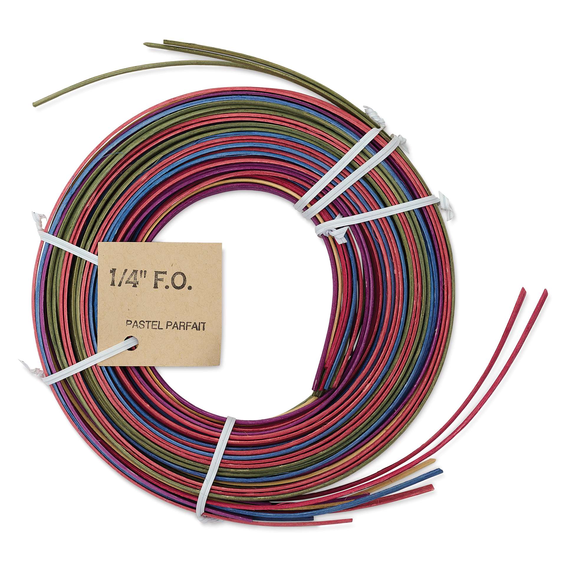 P.L. Butte Multi-Color Dyed Reed Mix - Pastel Parfait, 1/4" Flat Oval Reed, 4 oz