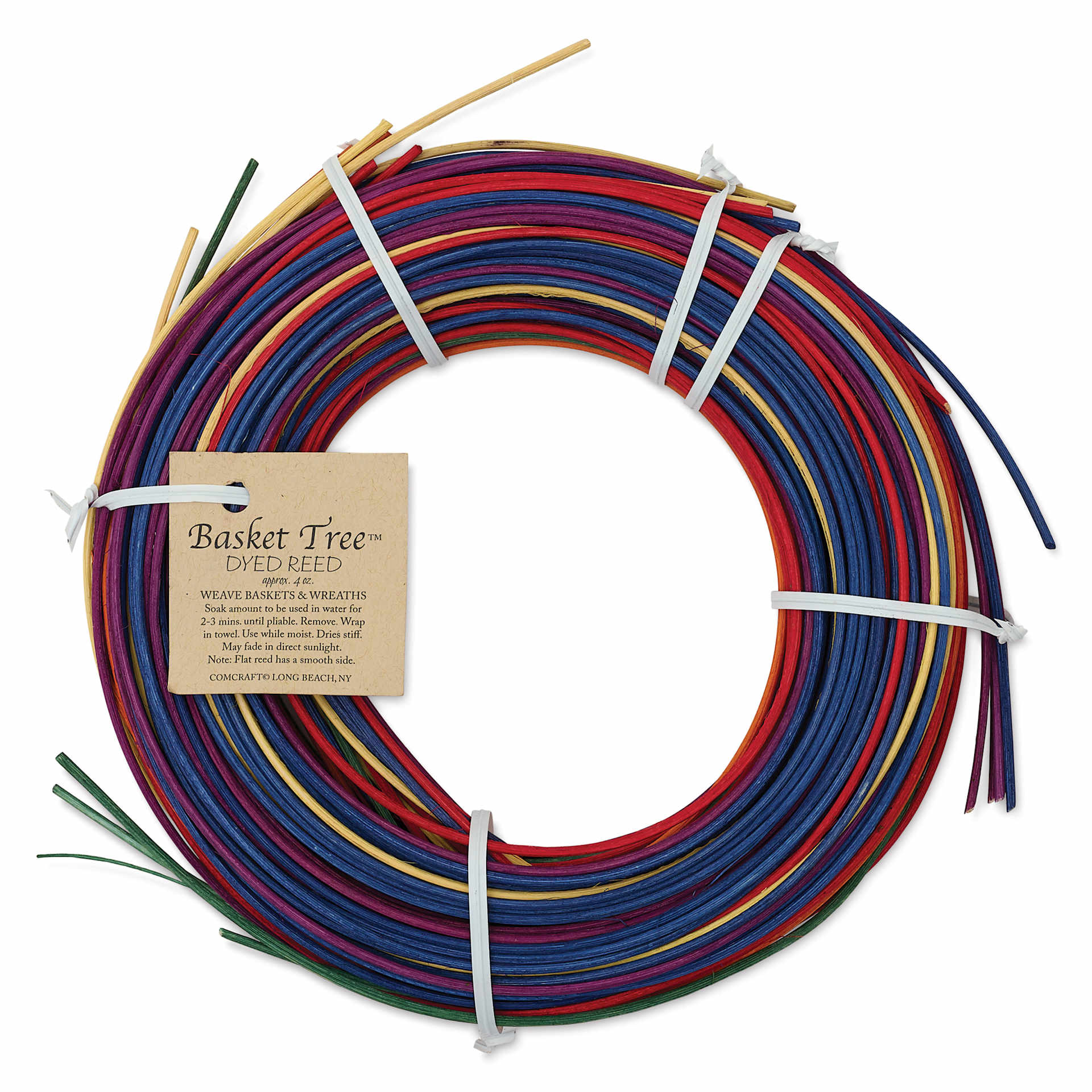 P.L. Butte Multi-Color Dyed Reed Mix - Rainbow, #3 Round Reed, 4 oz back