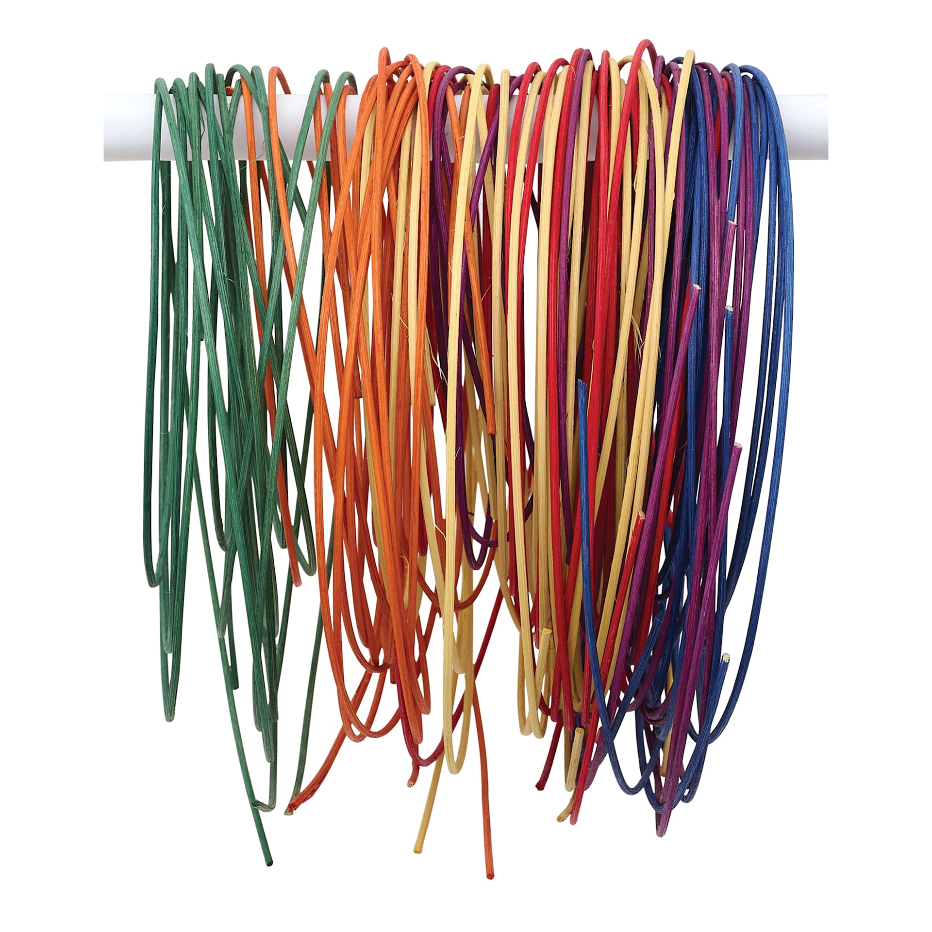 P.L. Butte Multi-Color Dyed Reed Mix - Rainbow, #3 Round Reed, 4 oz showing included color