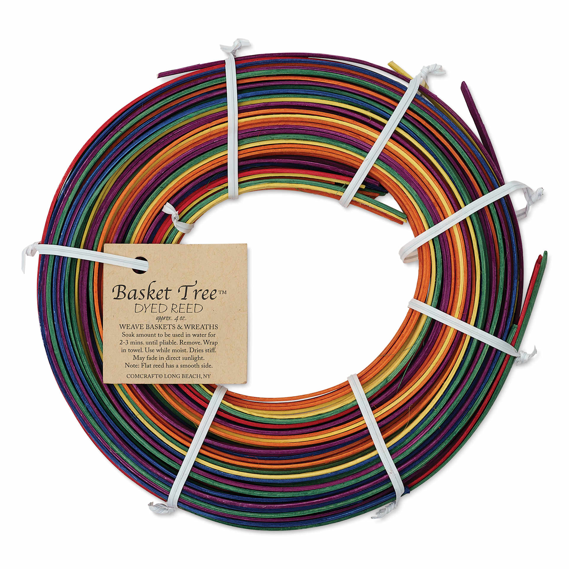 P.L. Butte Multi-Color Dyed Reed Mix - Rainbow, 1/4" Flat Reed, 4 oz back