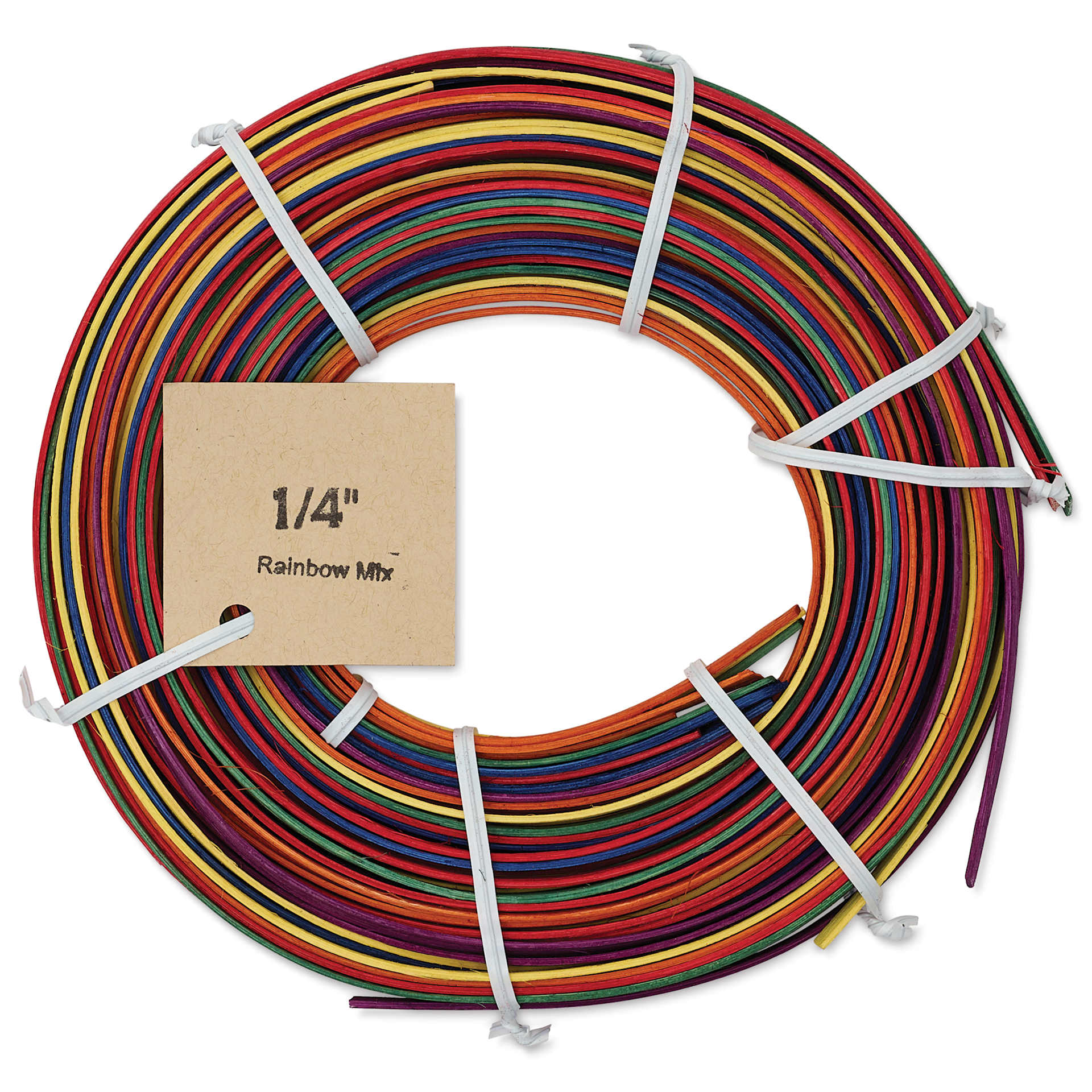 P.L. Butte Multi-Color Dyed Reed Mix - Rainbow, 1/4" Flat Reed, 4 oz