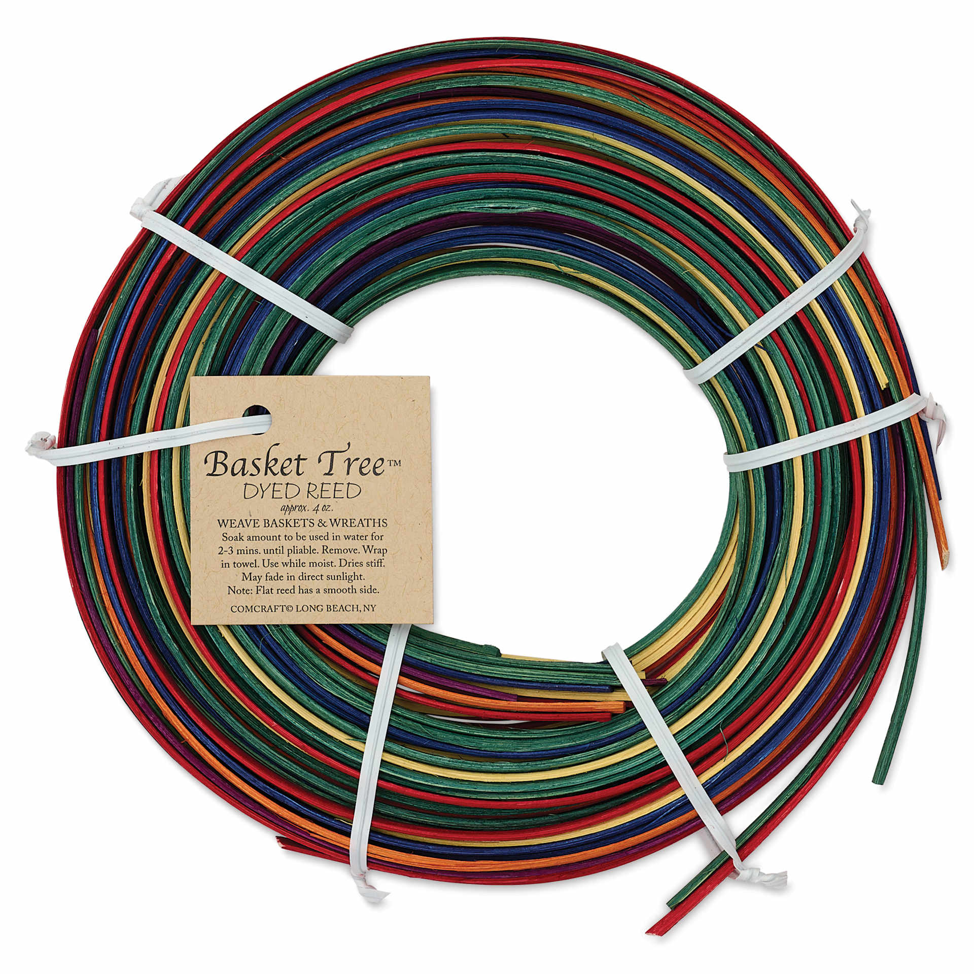 P.L. Butte Multi-Color Dyed Reed Mix - Rainbow, 1/4" Flat Oval Reed, 4 oz back