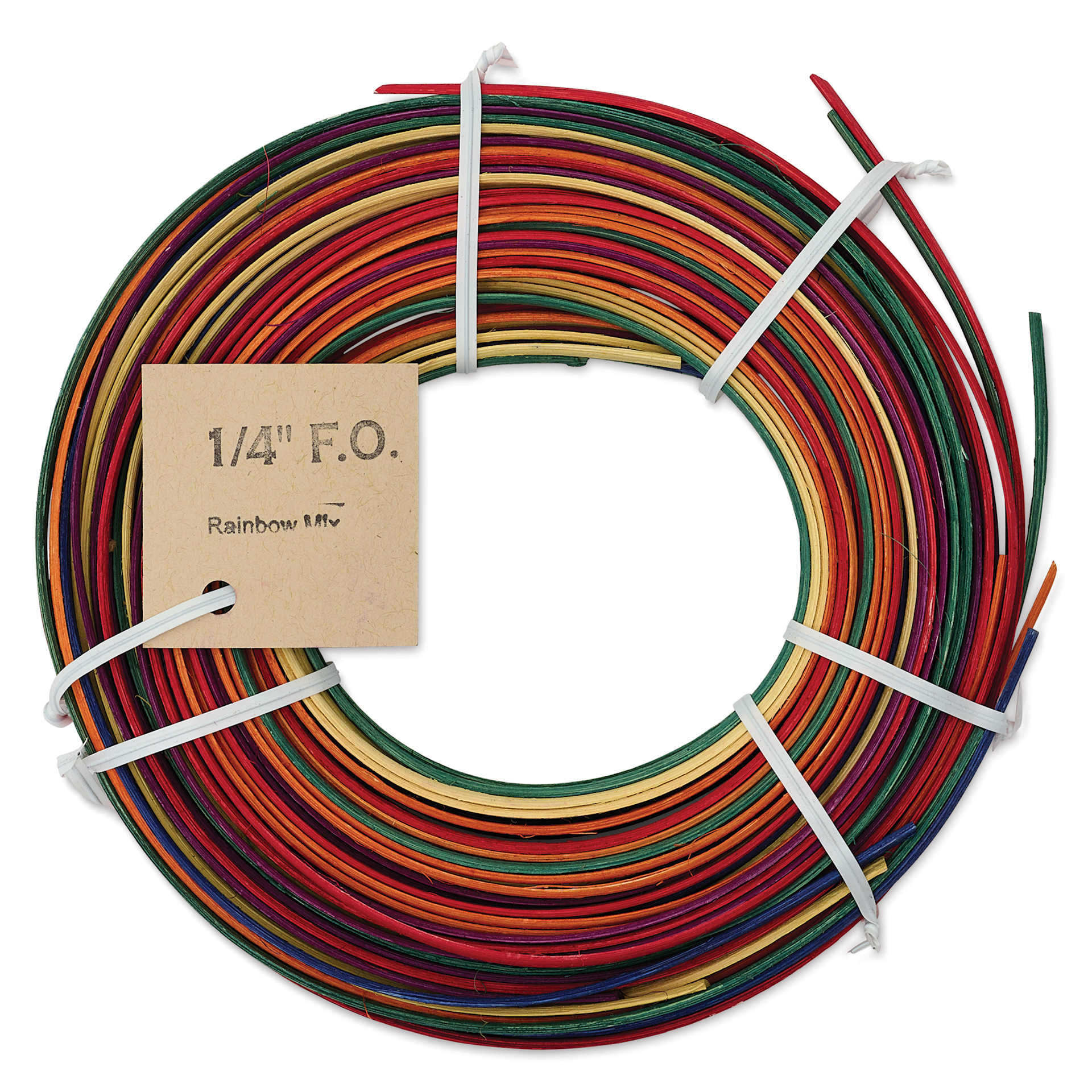 P.L. Butte Multi-Color Dyed Reed Mix - Rainbow, 1/4" Flat Oval Reed, 4 oz