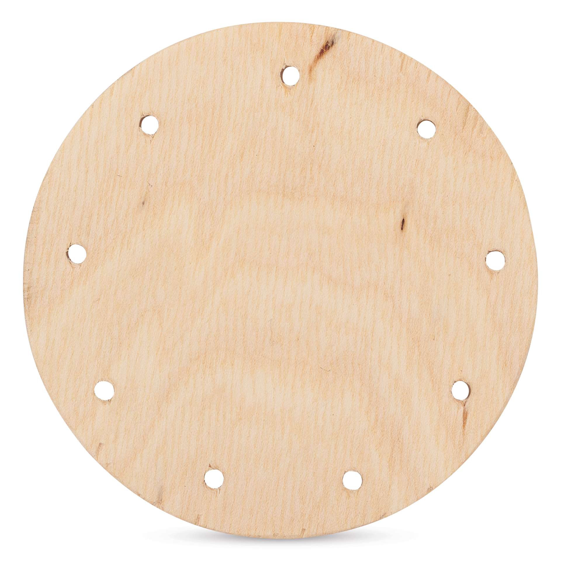 P.L. Butte Drilled Birch Basketry Base - Circle, 3", 9 Holes