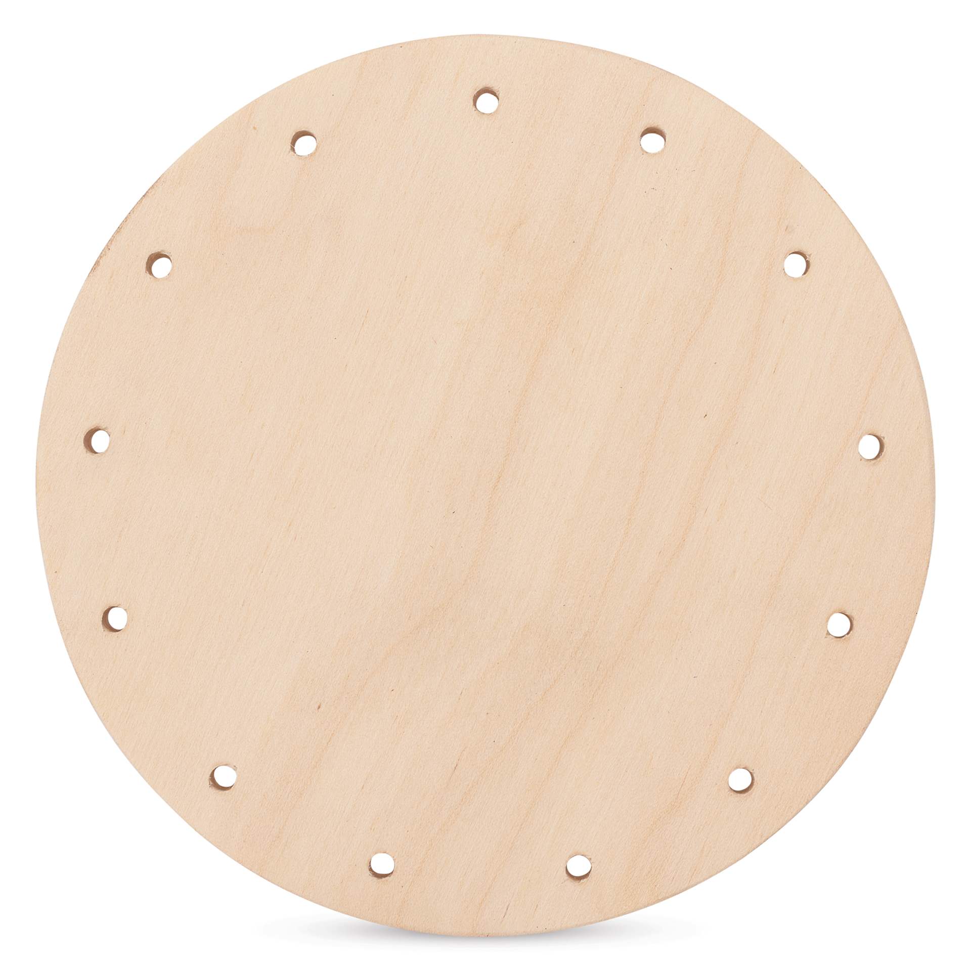 P.L. Butte Drilled Birch Basketry Base - Circle, 4", 13 Holes