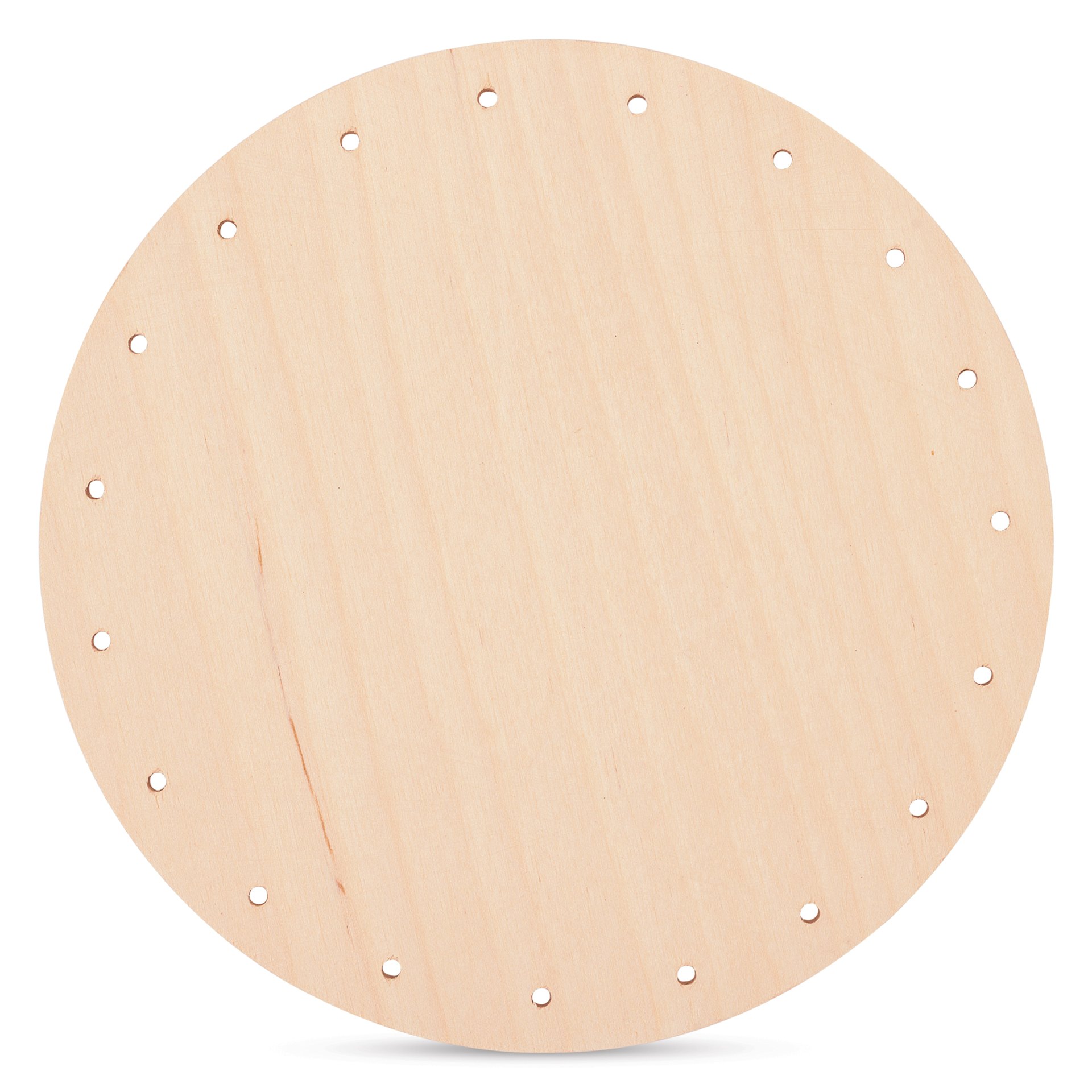 P.L. Butte Drilled Birch Basketry Base - Circle, 6", 25 Holes