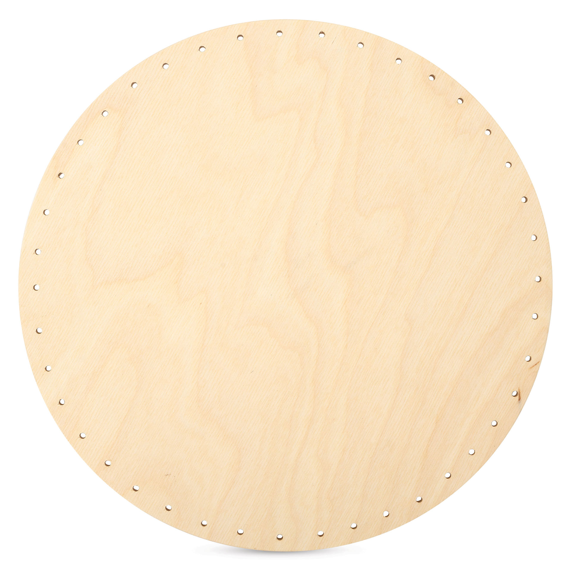 P.L. Butte Drilled Birch Basketry Base - Circle, 10", 41 Holes front