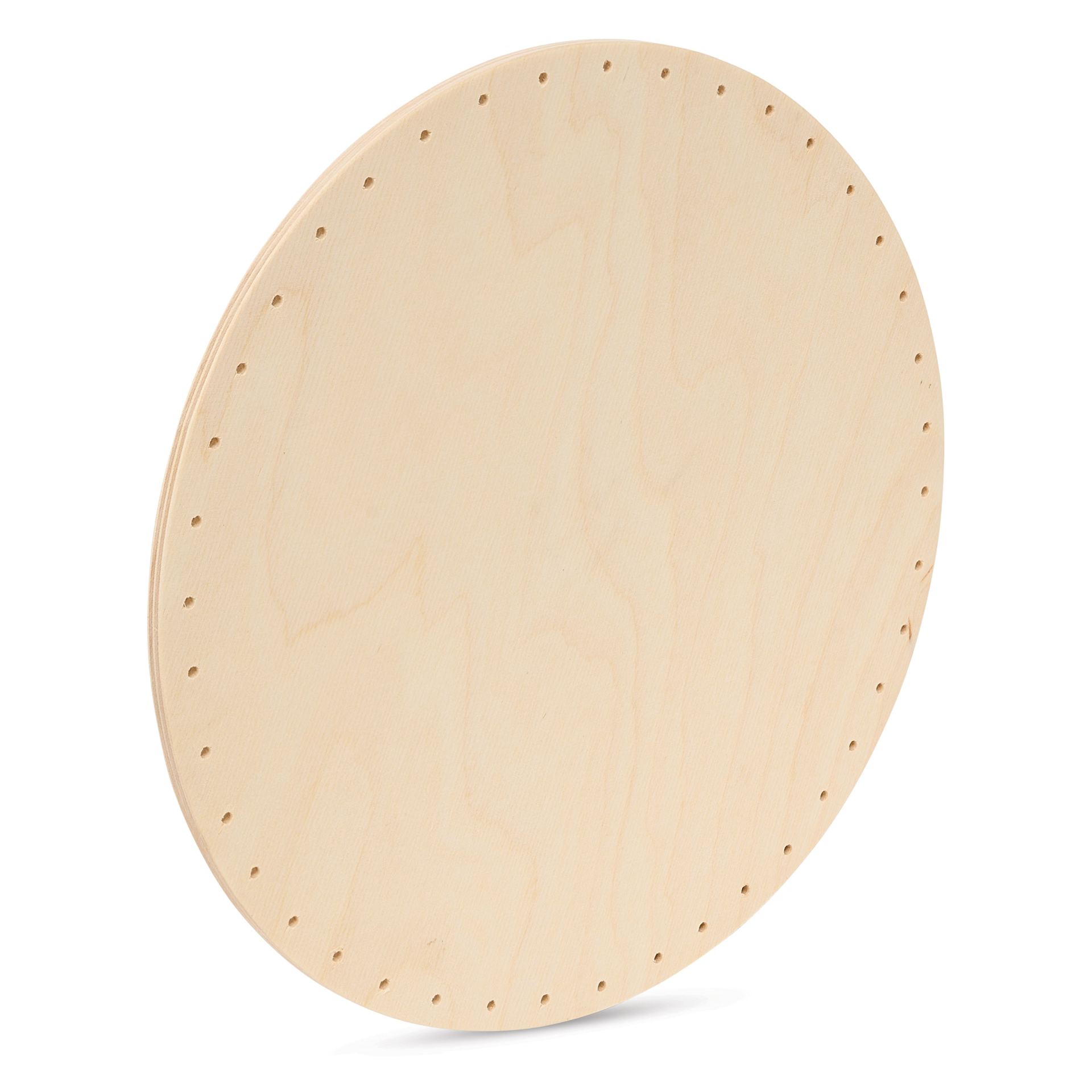 P.L. Butte Drilled Birch Basketry Base - Circle, 10", 41 Holes