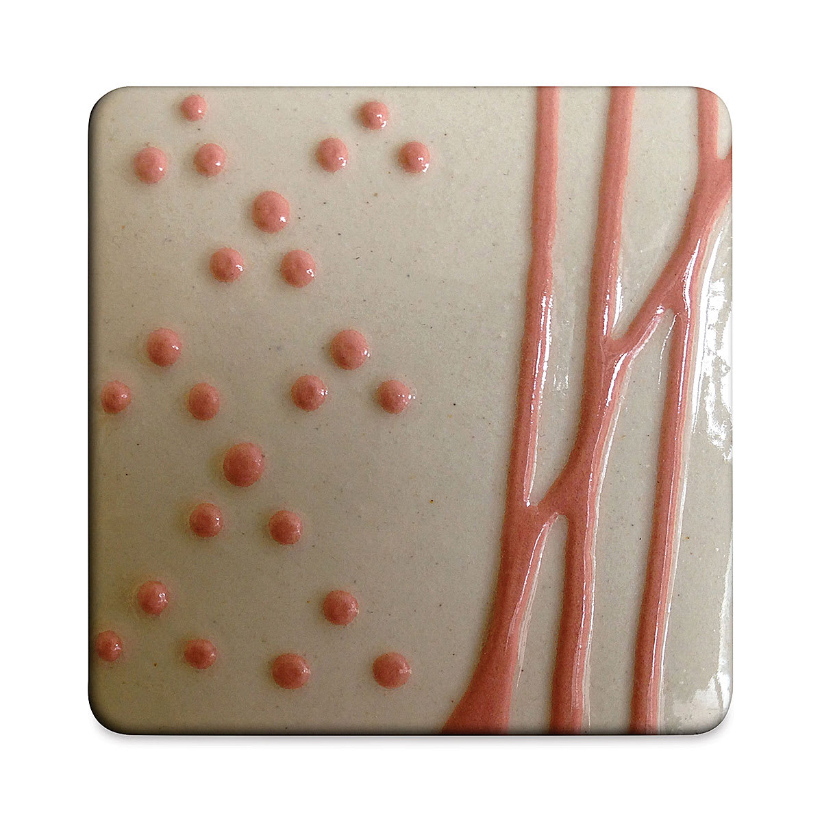 Spectrum Raised Accent Glazes - Tile glazed with Rose color