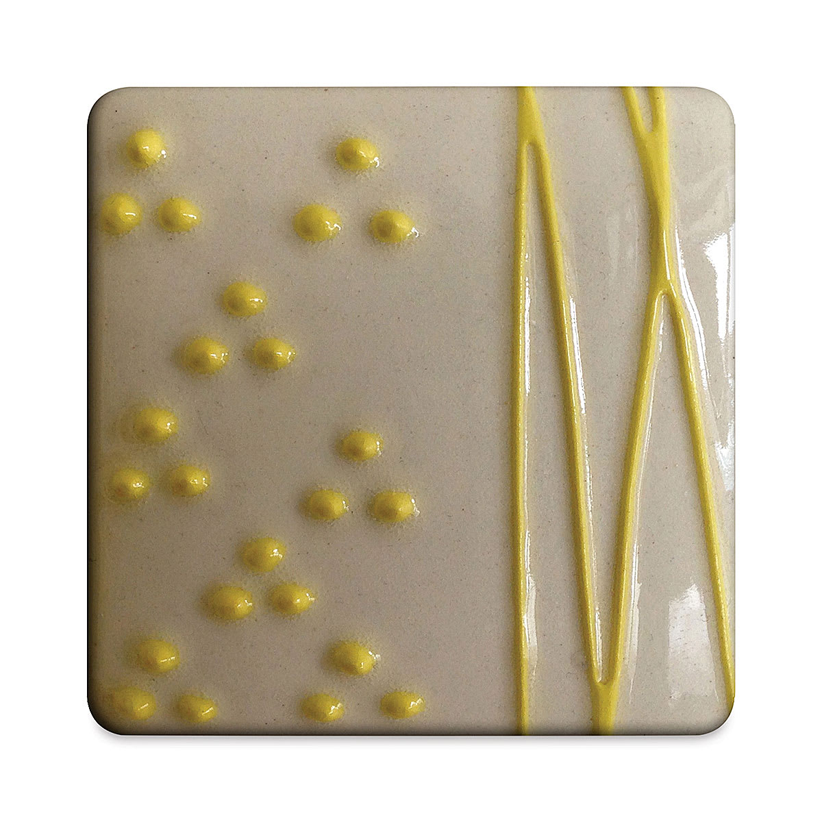 Spectrum Raised Accent Glazes - Tile glazed with Bright Yellow color
