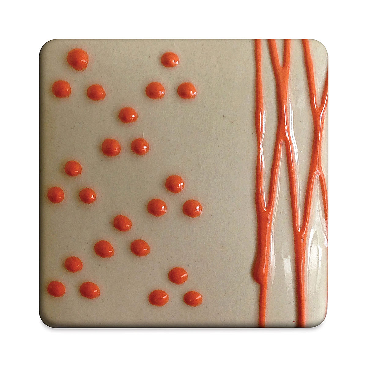 Spectrum Raised Accent Glazes - Tile glazed with Nectarine color