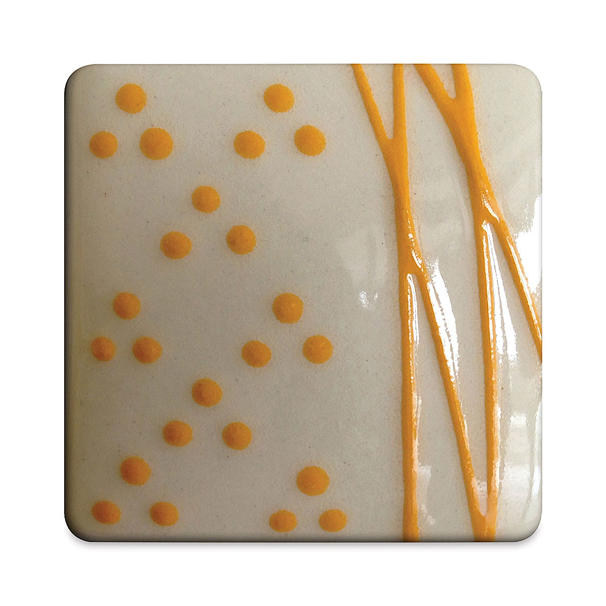 Spectrum Raised Accent Glazes - Tile glazed with Pumpkin Orange color