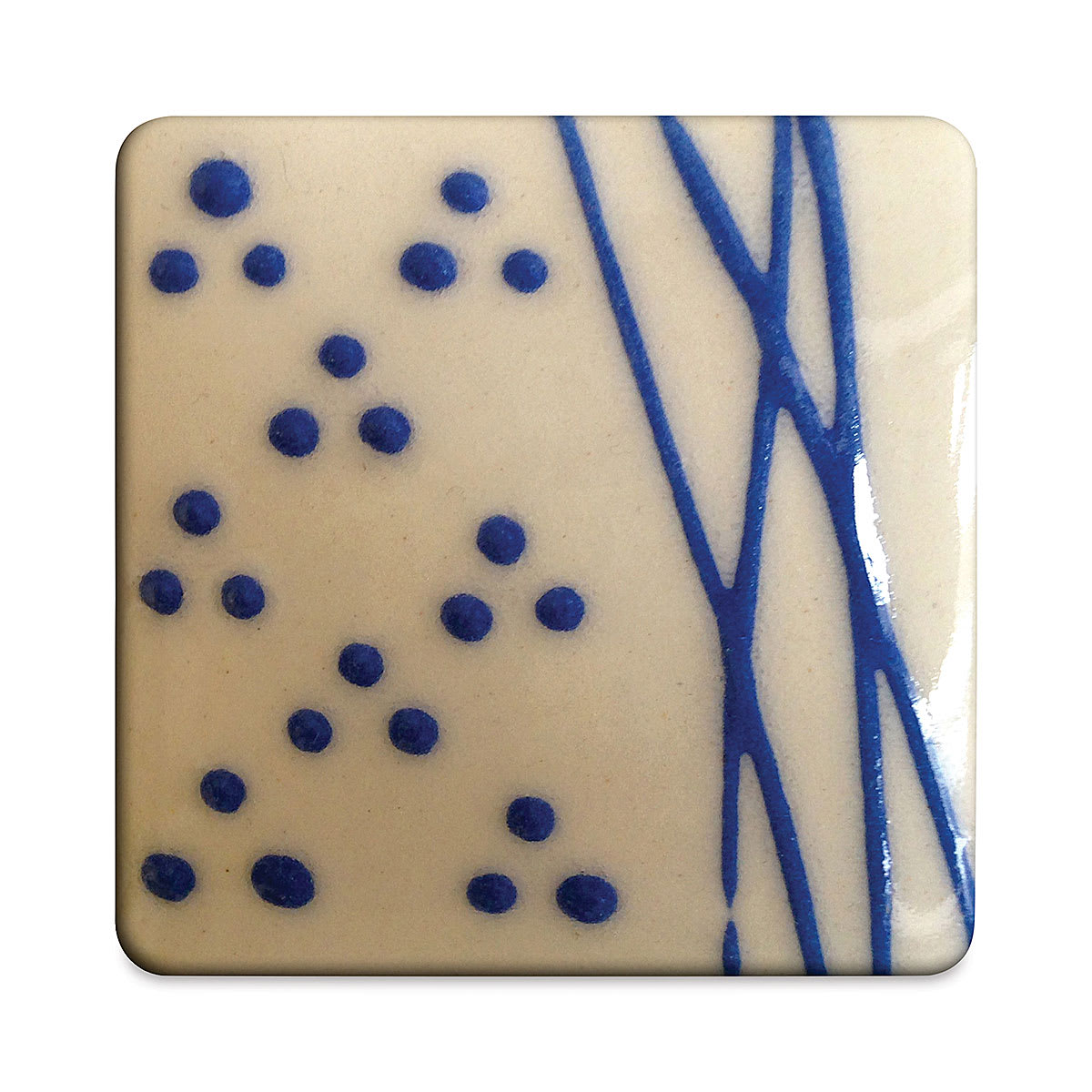 Spectrum Raised Accent Glazes - Tile glazed with Royal Blue color