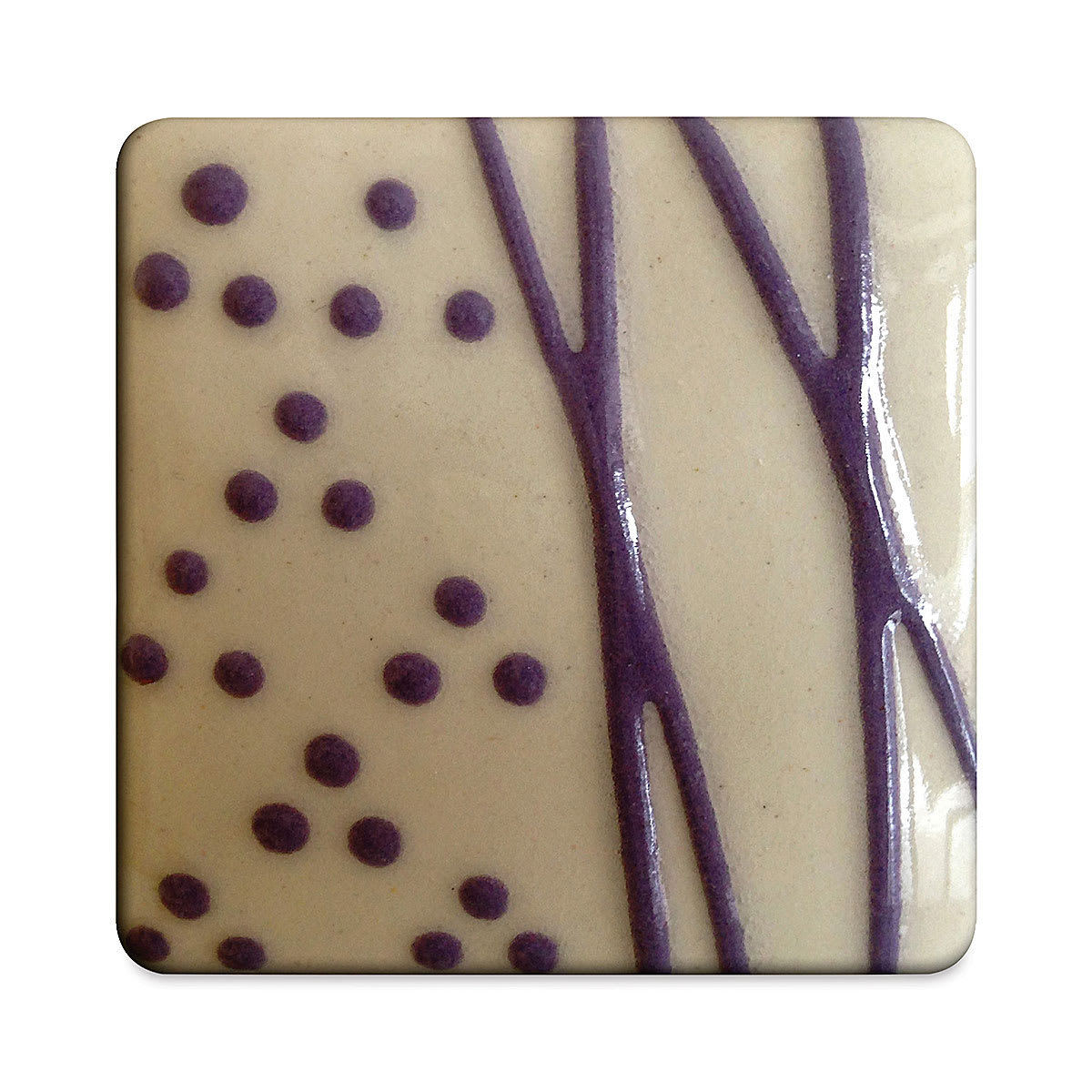 Spectrum Raised Accent Glazes - Tile glazed with Lavender color