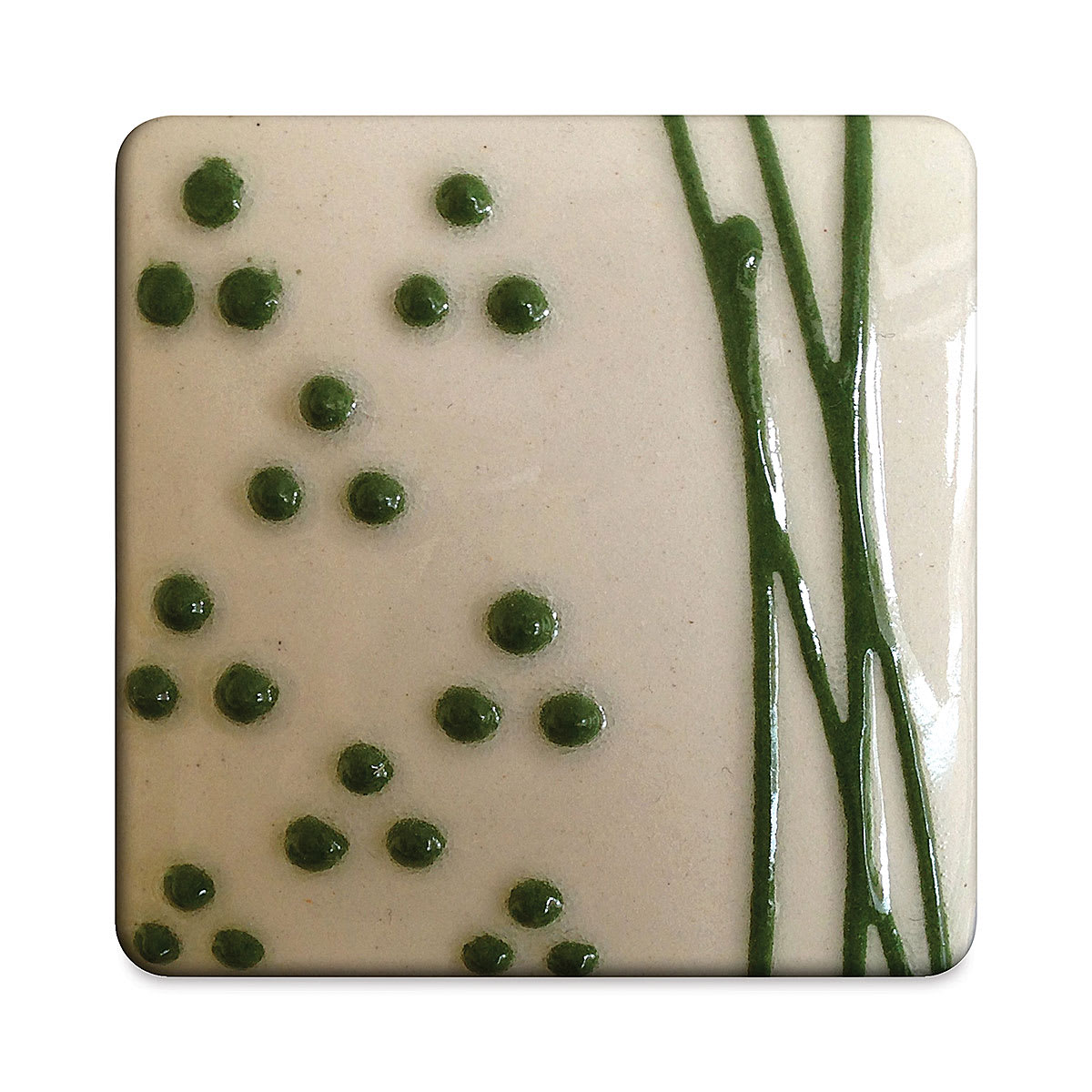 Spectrum Raised Accent Glazes - Tile glazed with Green color