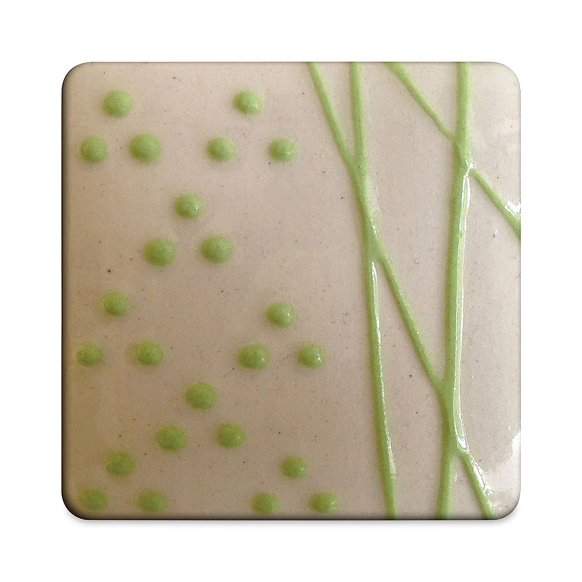 Spectrum Raised Accent Glazes - Tile glazed with Lime Green color