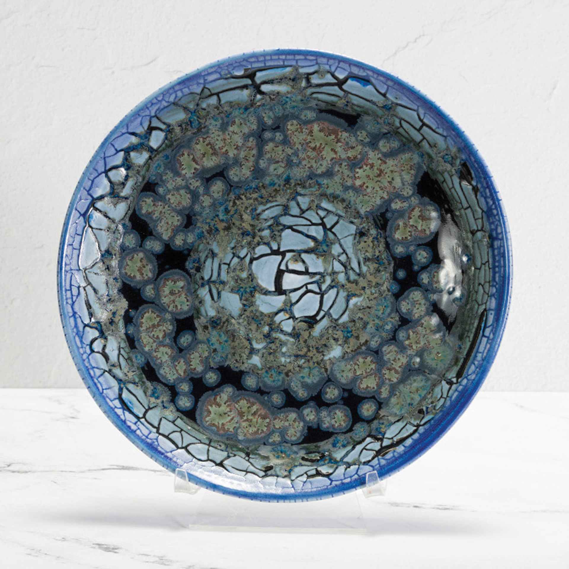 Mayco Stoneware Mudcrack Glazes - finished plate example