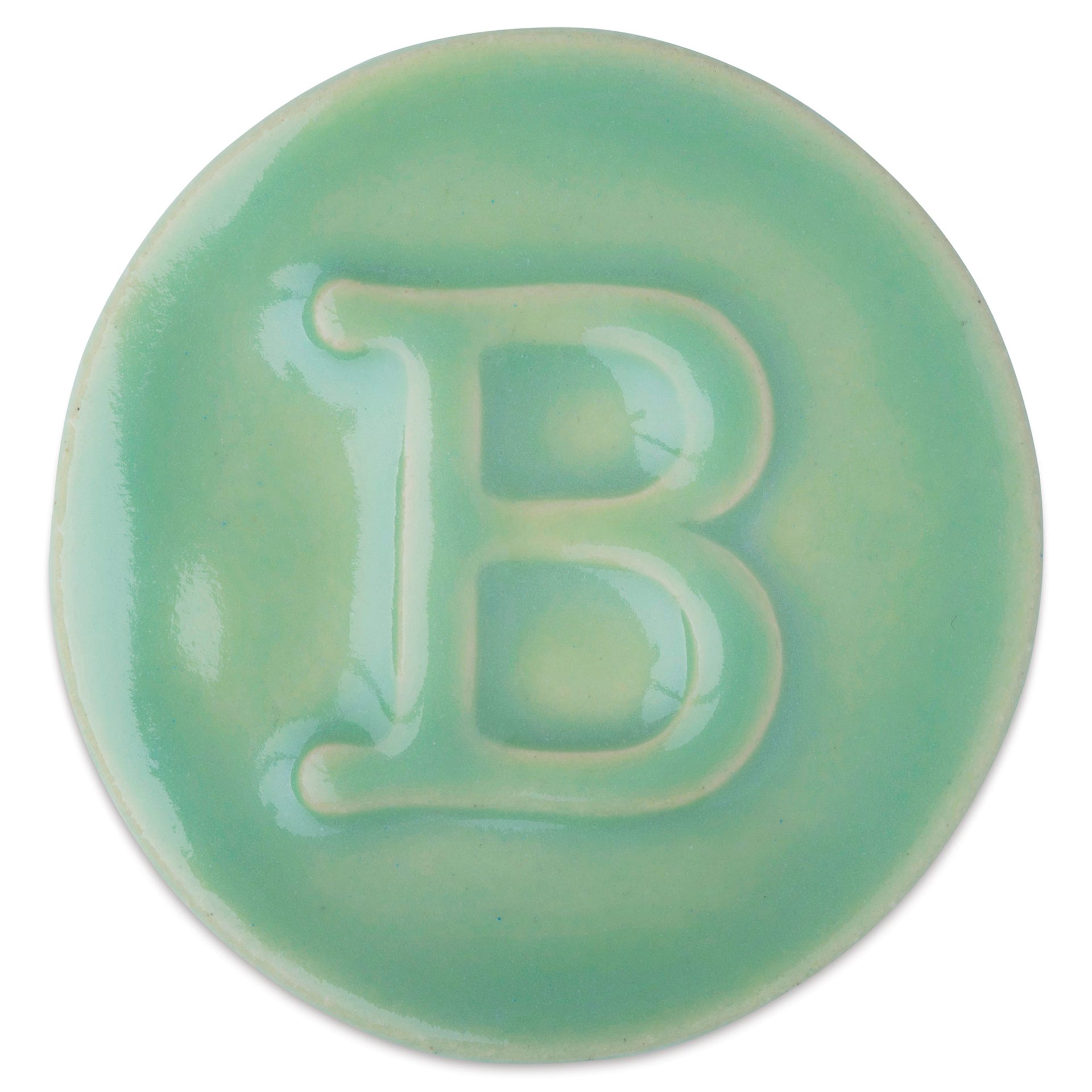 Botz Pro Glaze - Celadon Green, 200 ml sample fired to 1150°C / 2102°F