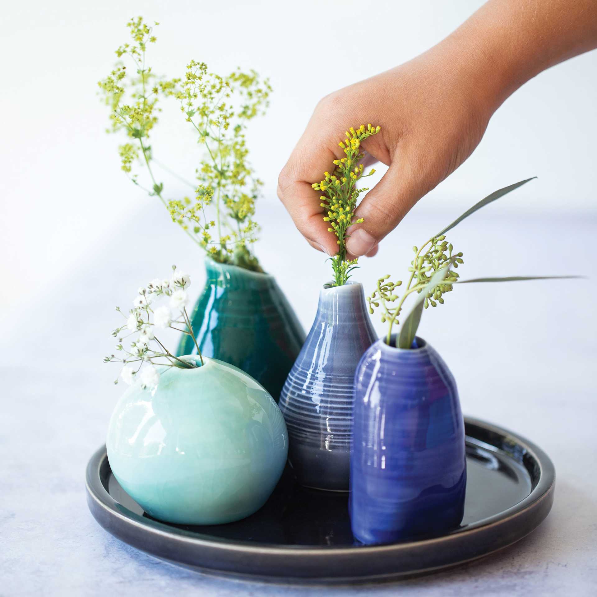 Botz Pro Glazes finished vase examples on finished platter example